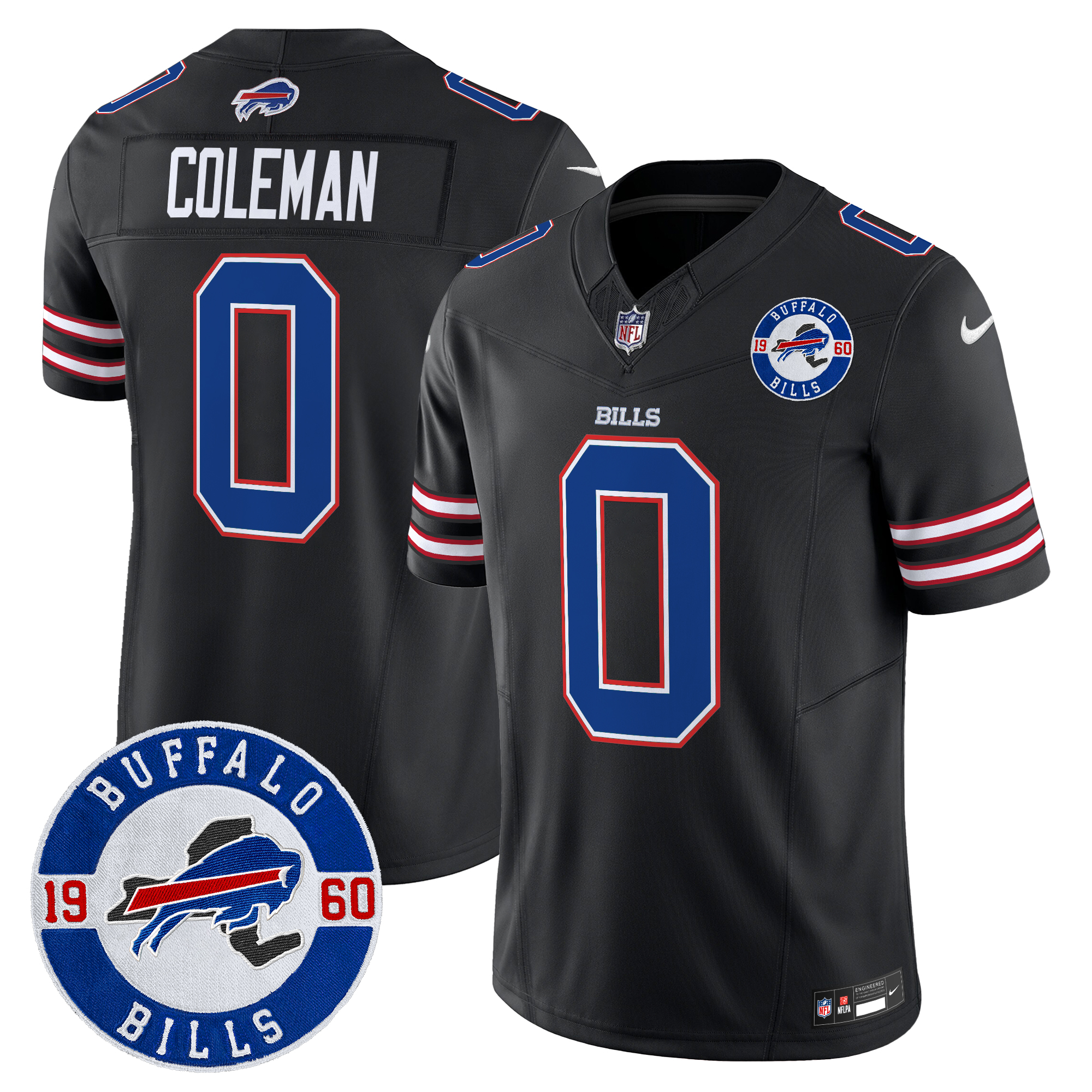 Keon Coleman Men's Buffalo Bills 2024 Vapor Limited Black Jersey - All Stitched