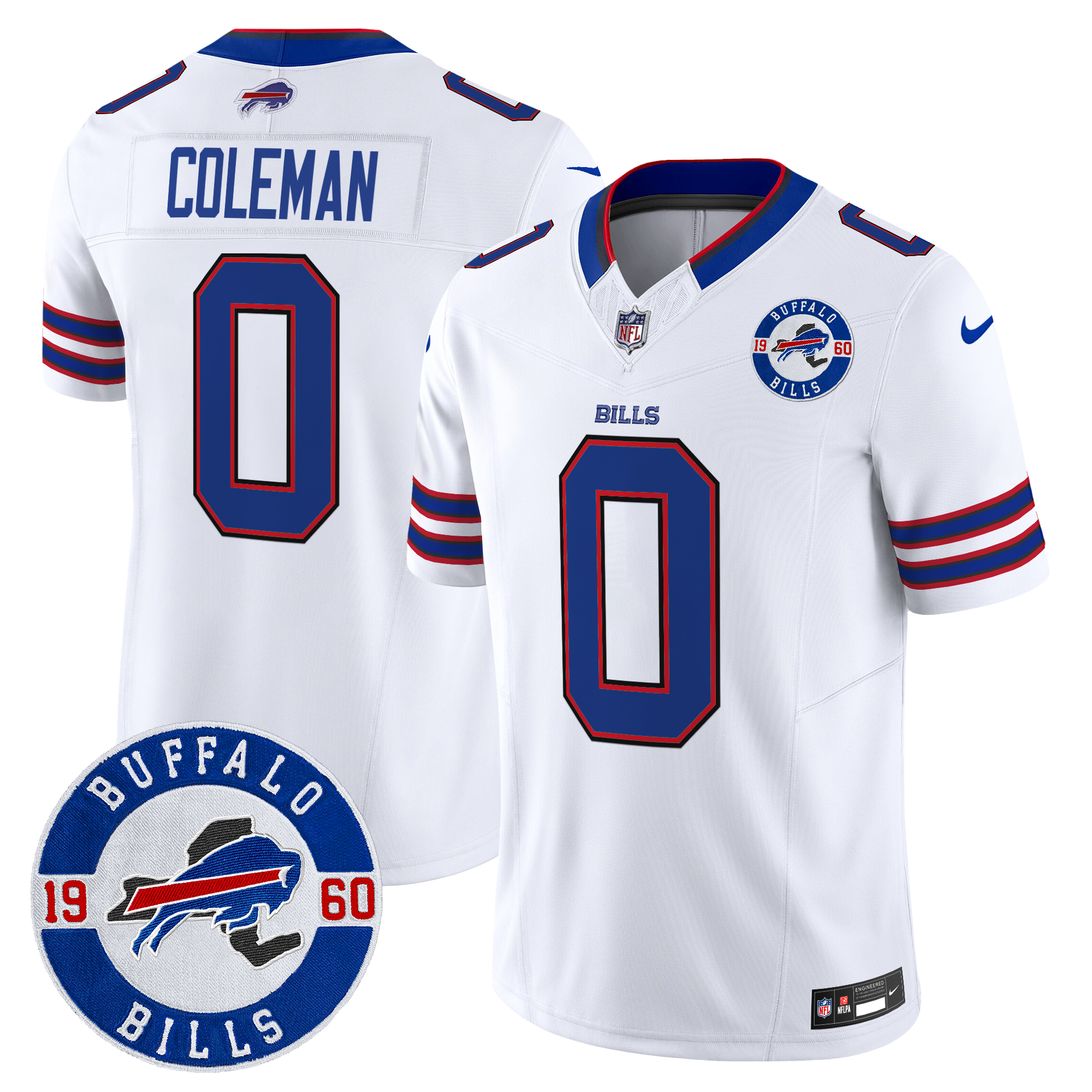 Keon Coleman Men's Buffalo Bills 2024 Vapor Limited White Jersey - All Stitched