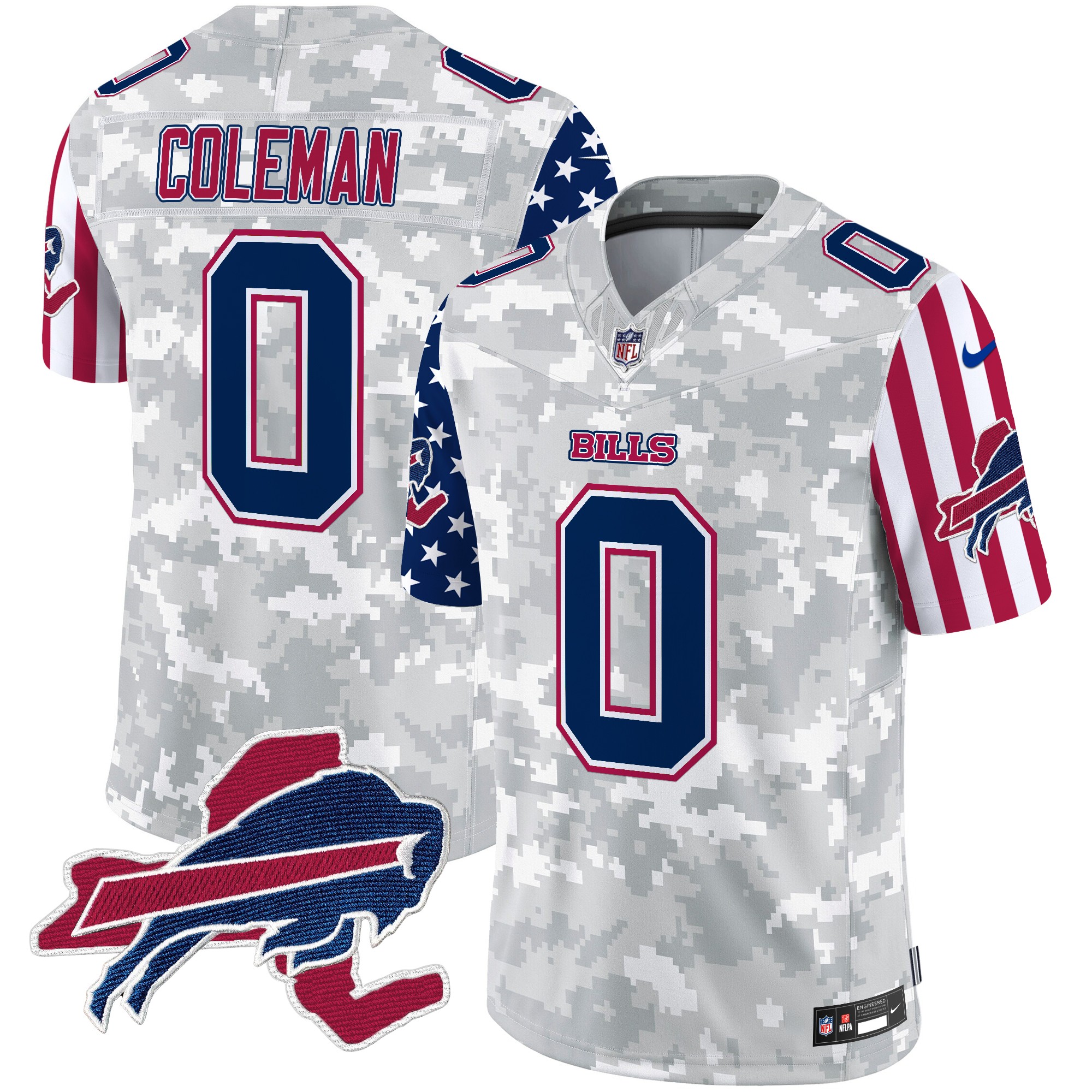 Keon Coleman Men's Buffalo Bills American Style Vapor Limited Arctic Camo Jersey - All Stitched