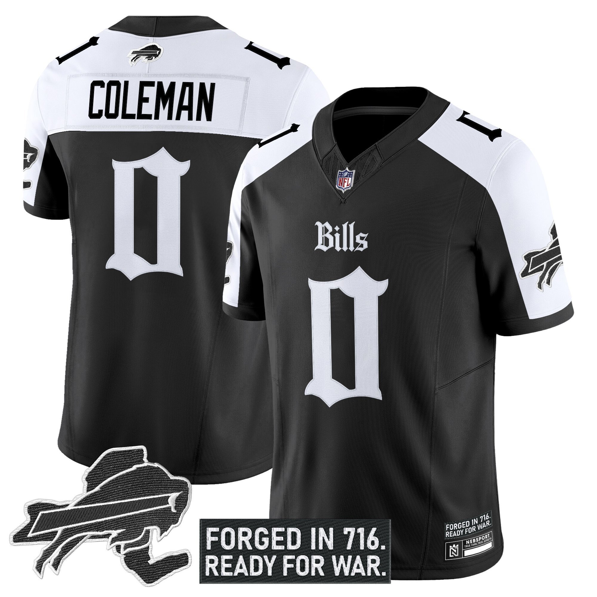 Keon Coleman Men's Buffalo Bills 'Gothic Cold Front Edition' Vapor Limited Alternate Jersey - All Stitched