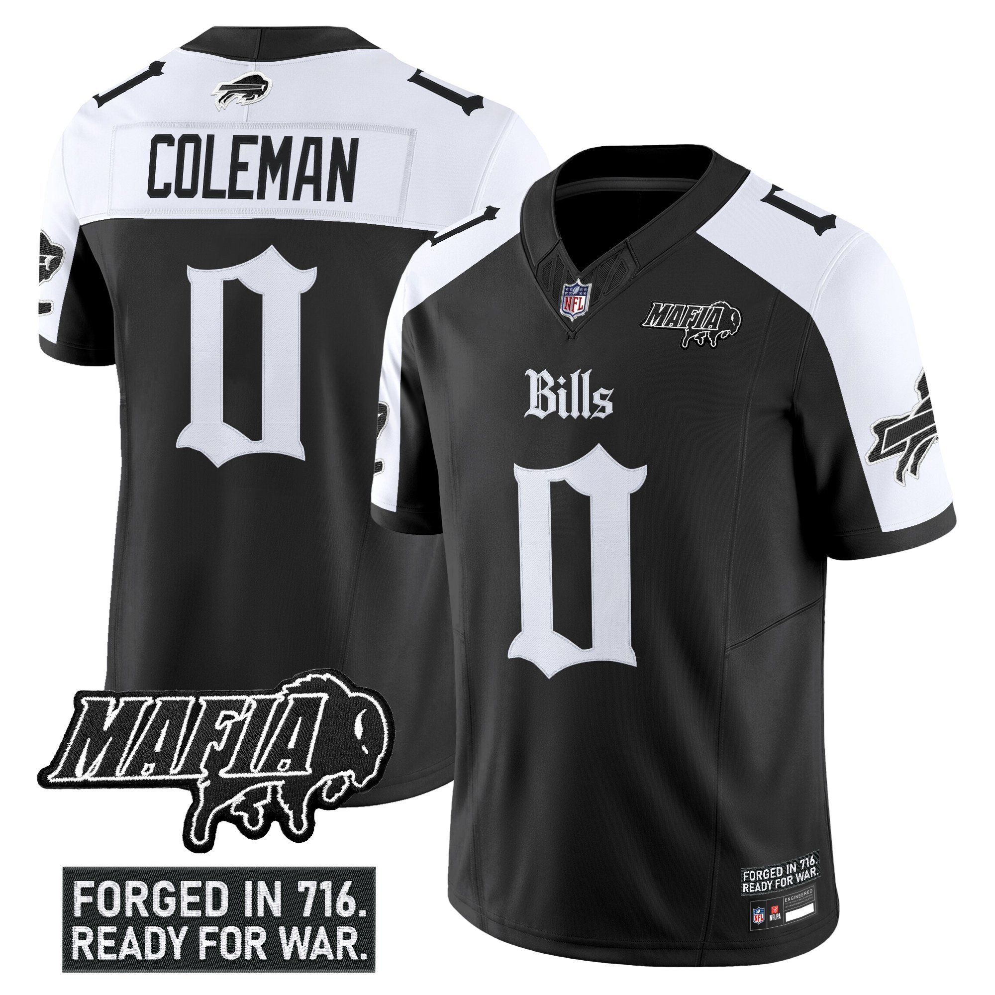 Keon Coleman Men's Buffalo Bills 'Gothic Cold Front Edition' Vapor Limited Alternate Jersey - All Stitched