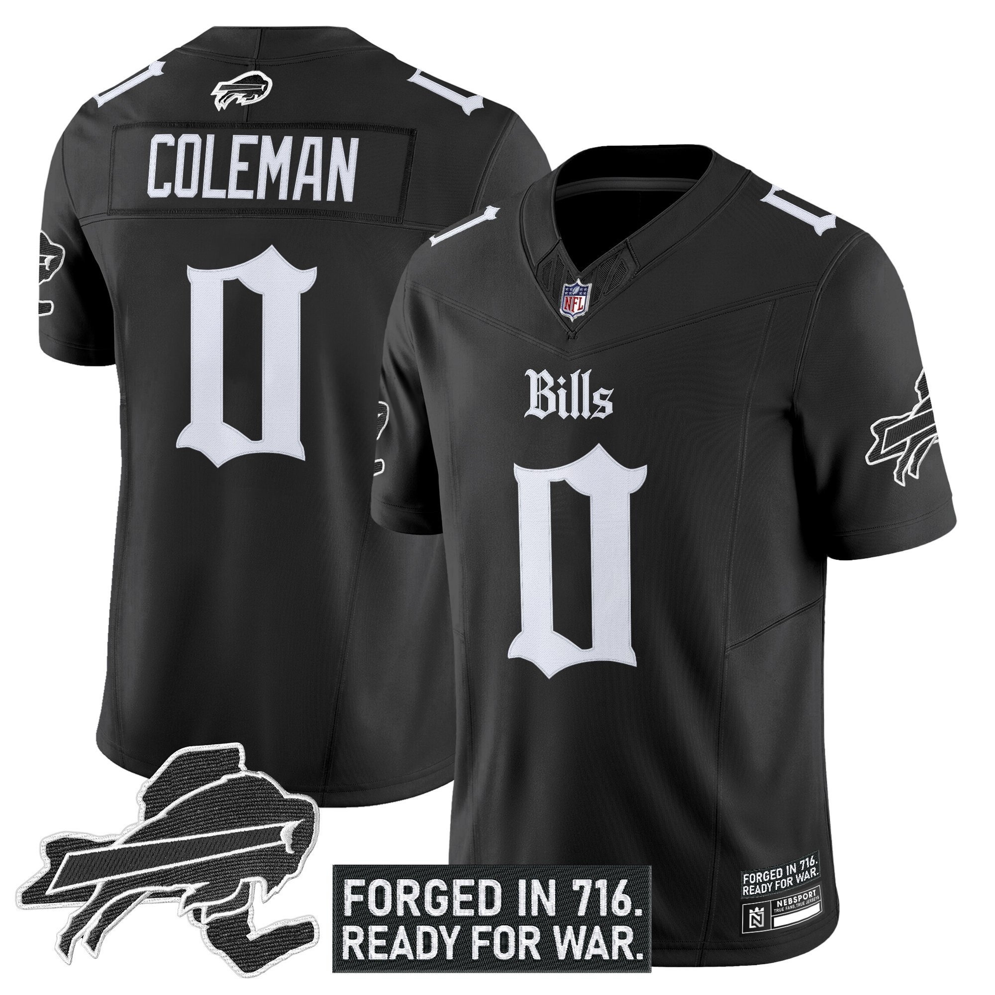Keon Coleman Men's Buffalo Bills 'Gothic Cold Front Edition' Vapor Limited Black Jersey - All Stitched