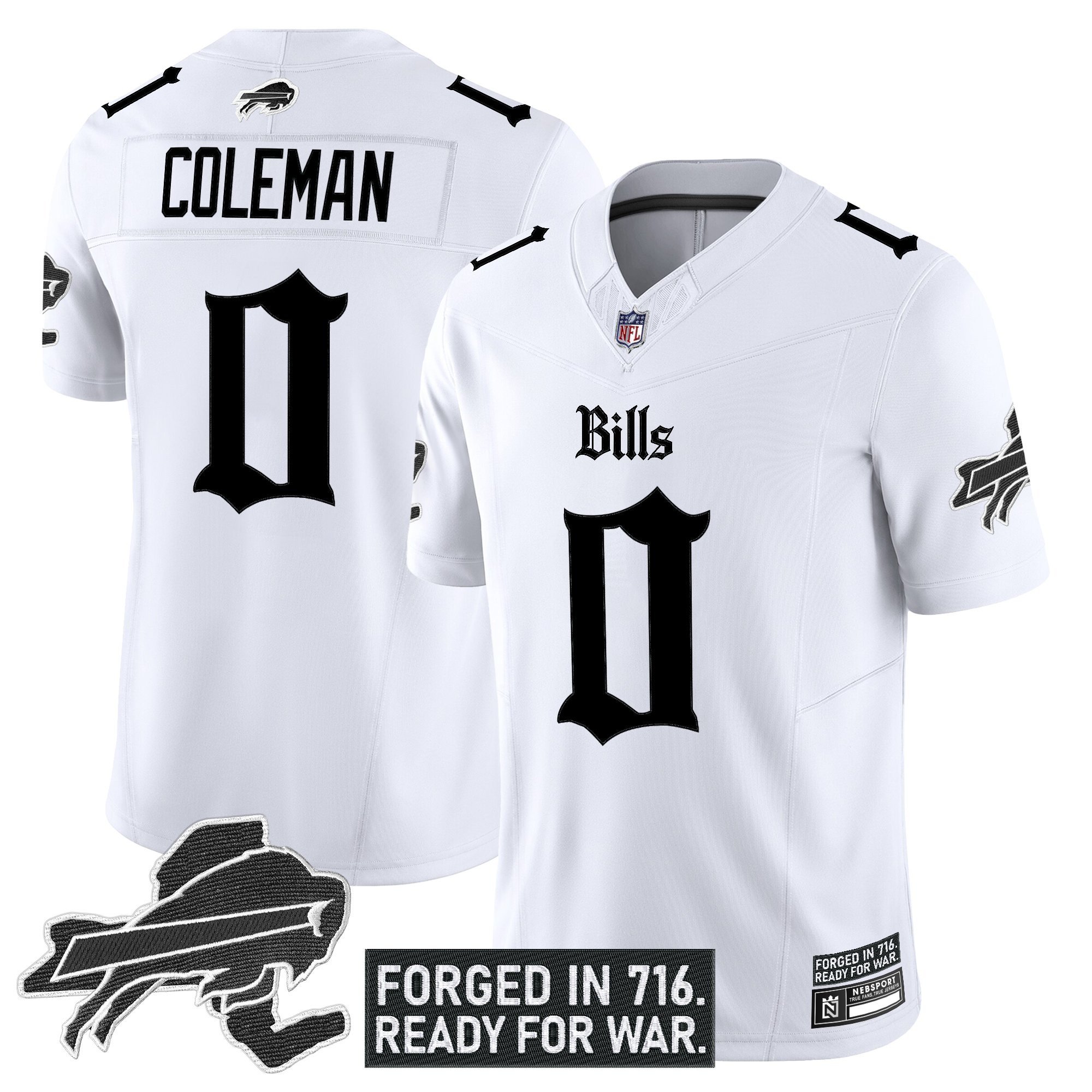 Keon Coleman Men's Buffalo Bills 'Gothic Cold Front Edition' Vapor Limited White Jersey - All Stitched