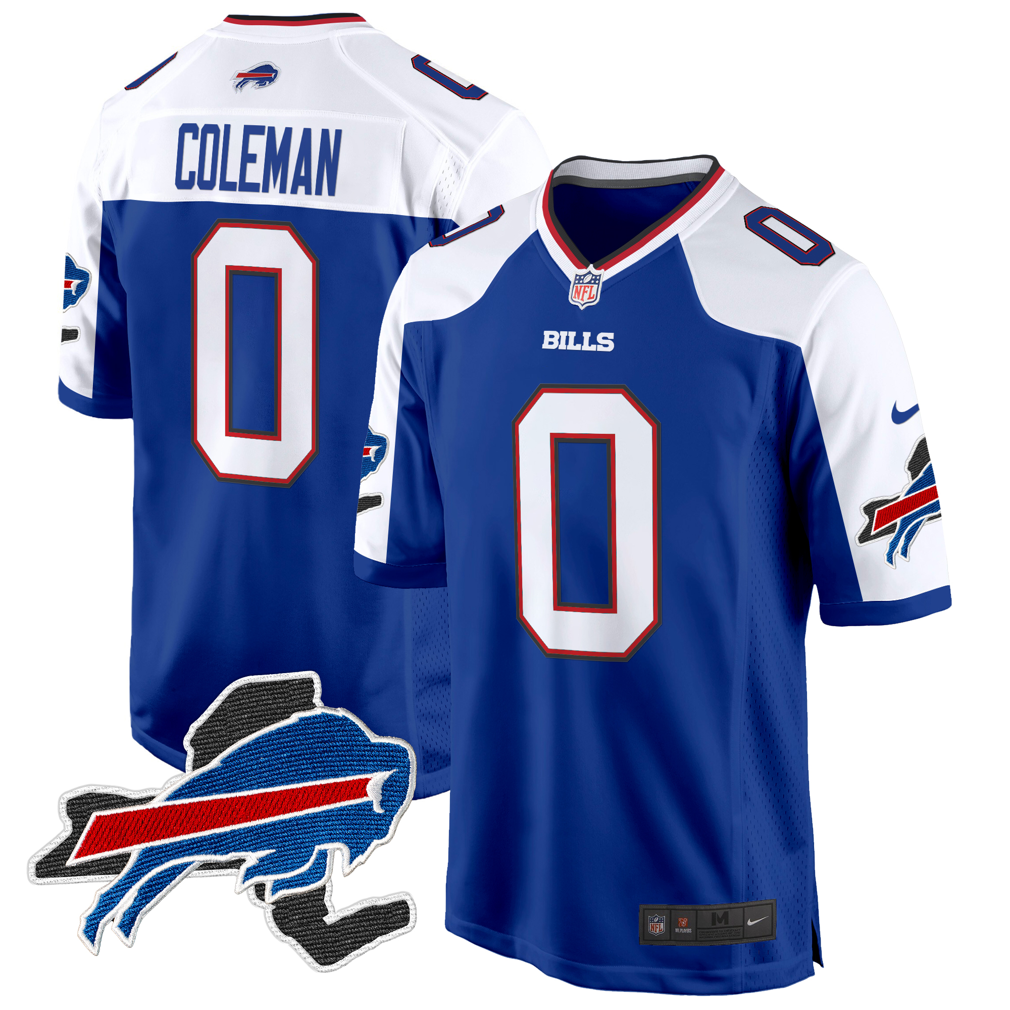 Keon Coleman Men's Buffalo Bills New York Patch Game Royal Alternate Jersey - All Stitched