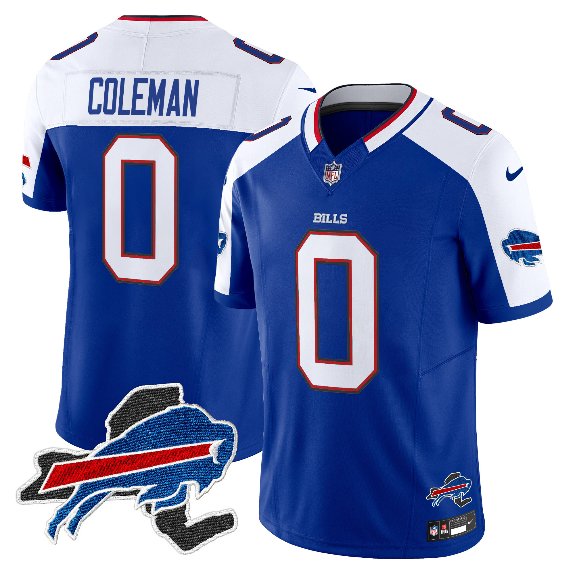 Keon Coleman Men's Buffalo Bills New York Patch Vapor Limited Royal Alternate Jersey - All Stitched