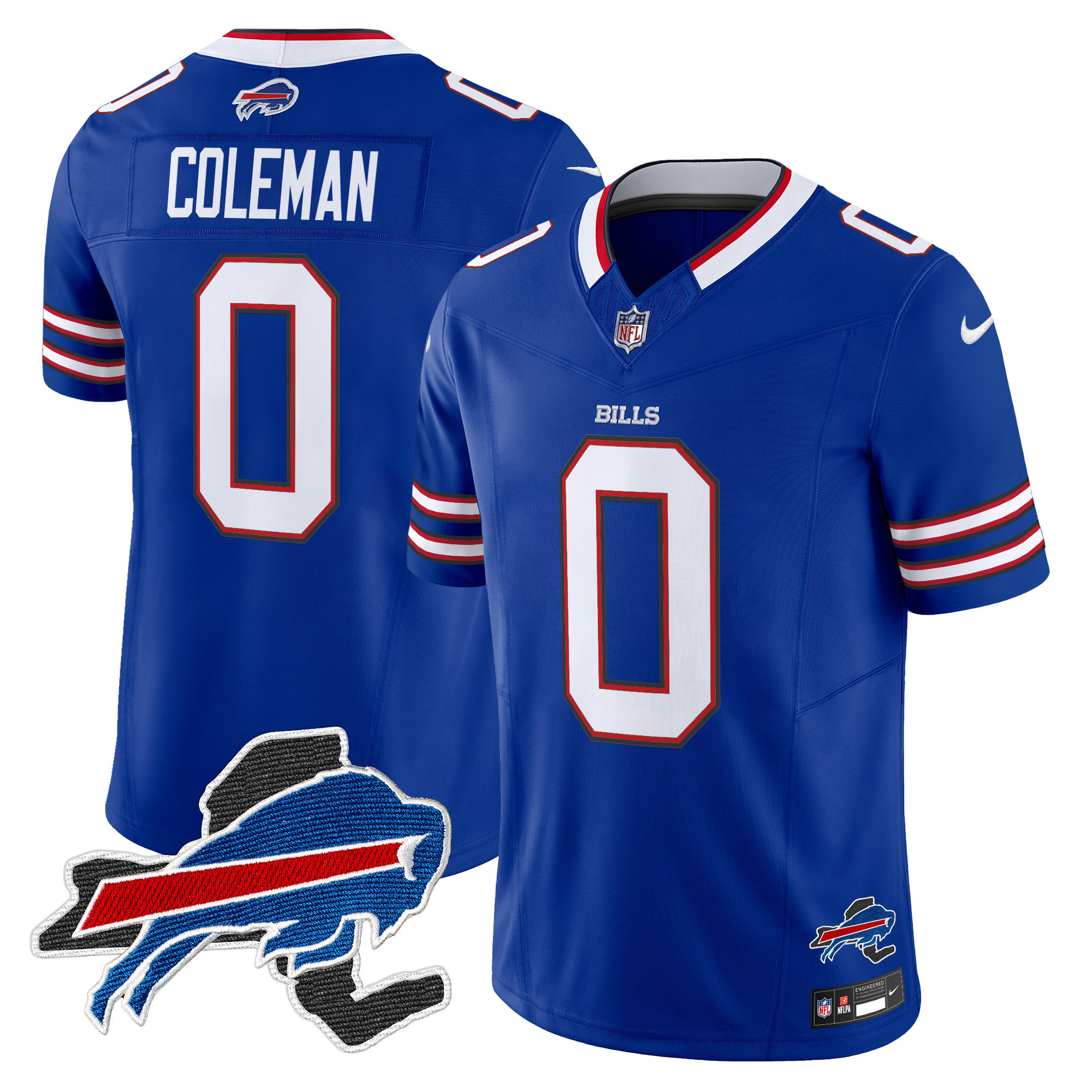 Keon Coleman Men's Buffalo Bills New York Patch Vapor Limited Royal Jersey - All Stitched