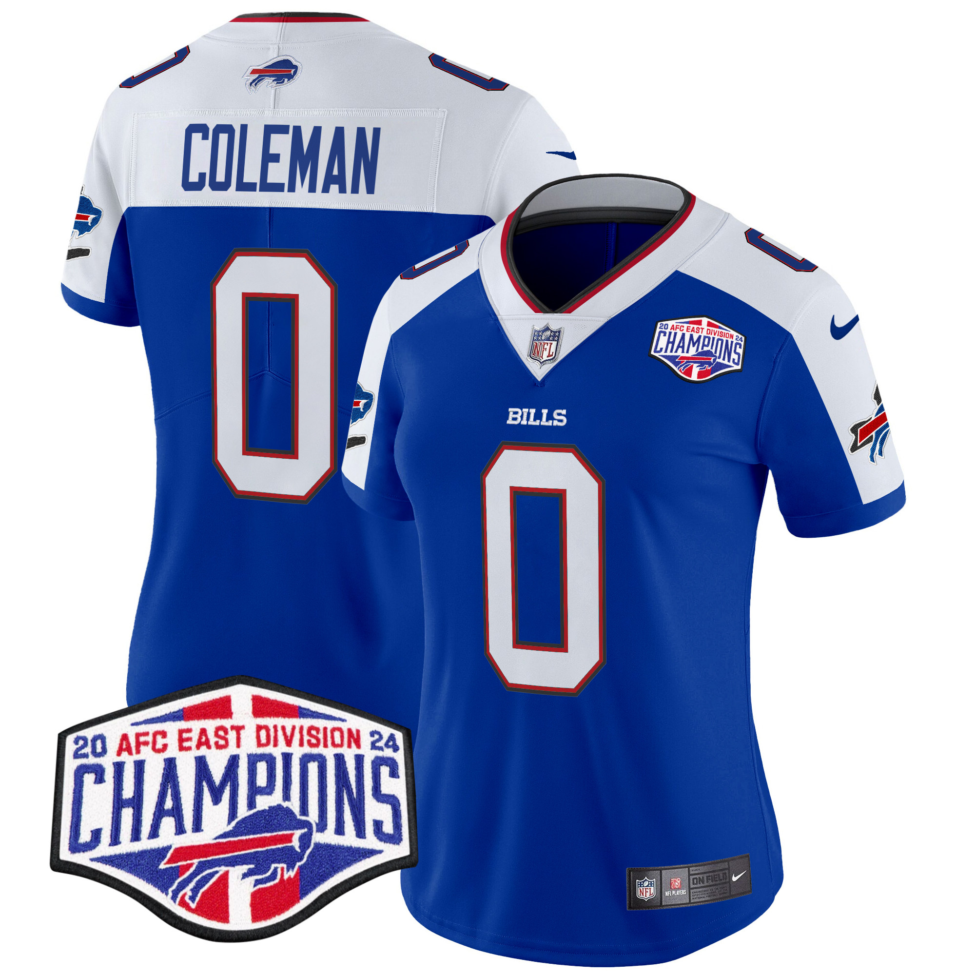 Keon Coleman Women's Buffalo Bills 2024 AFC East Division Champions Vapor Limited Royal Alternate Jersey - All Stitched