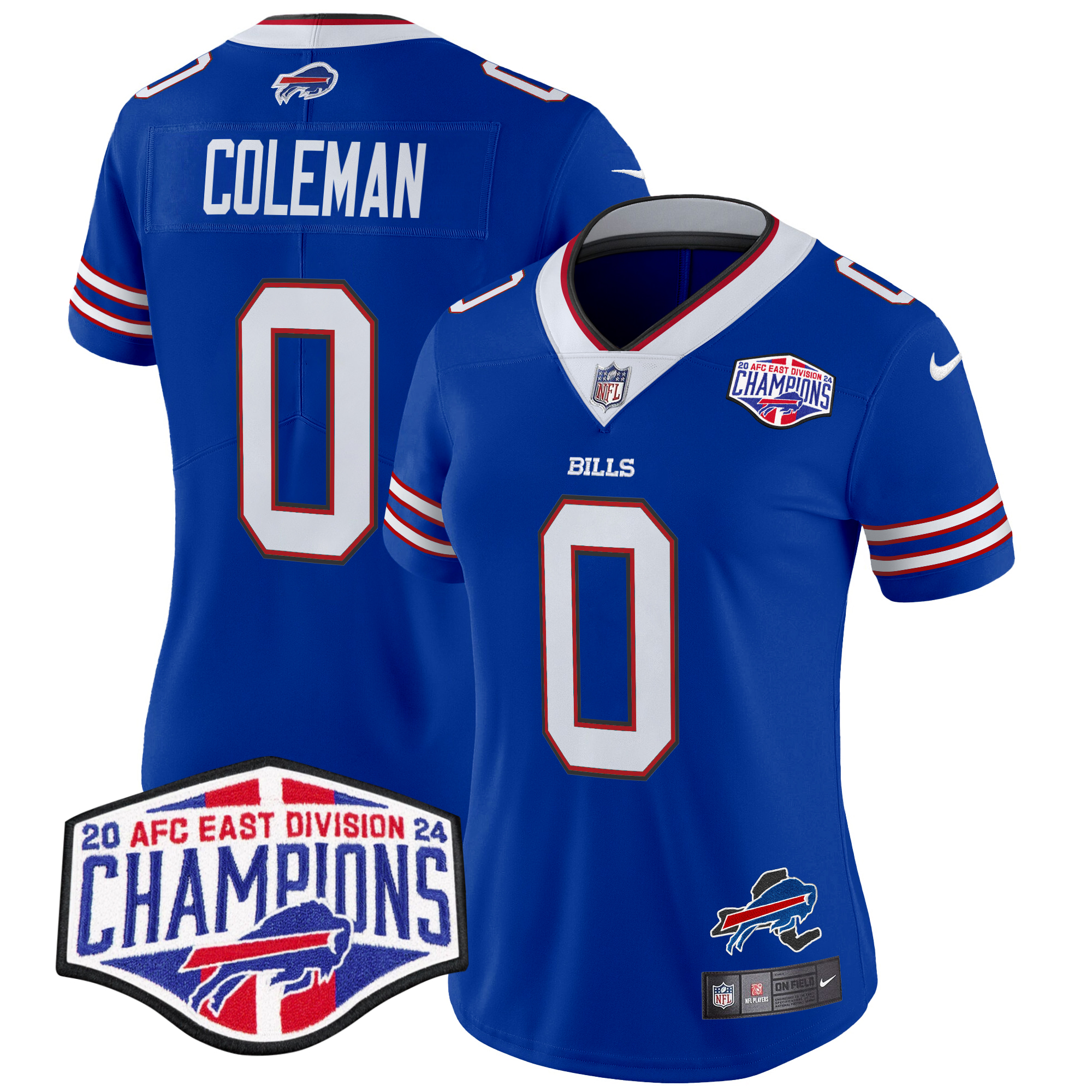 Keon Coleman Women's Buffalo Bills 2024 AFC East Division Champions Vapor Limited Royal Jersey - All Stitched