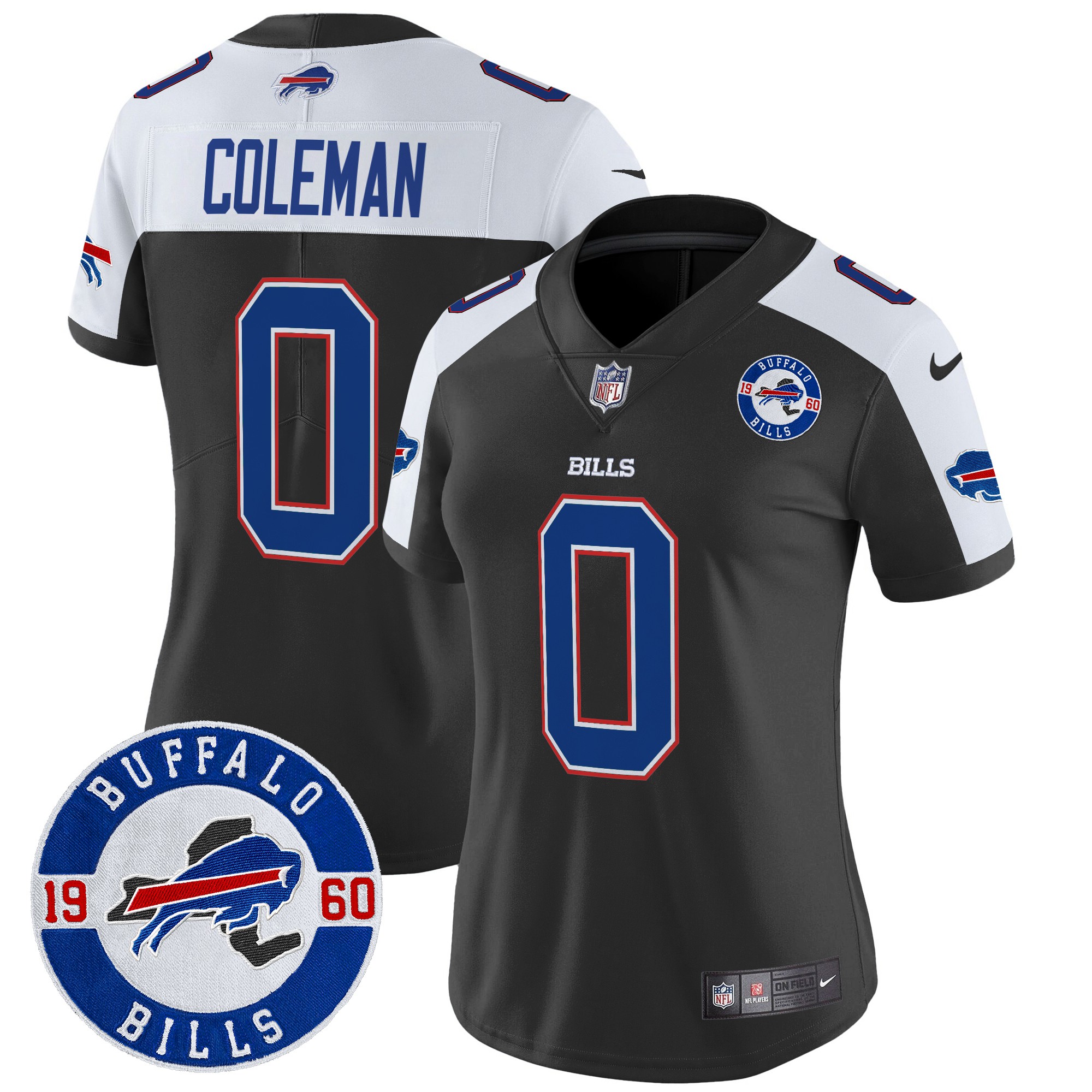 Keon Coleman Women's Buffalo Bills 2024 Vapor Limited Black Alternate Jersey - All Stitched