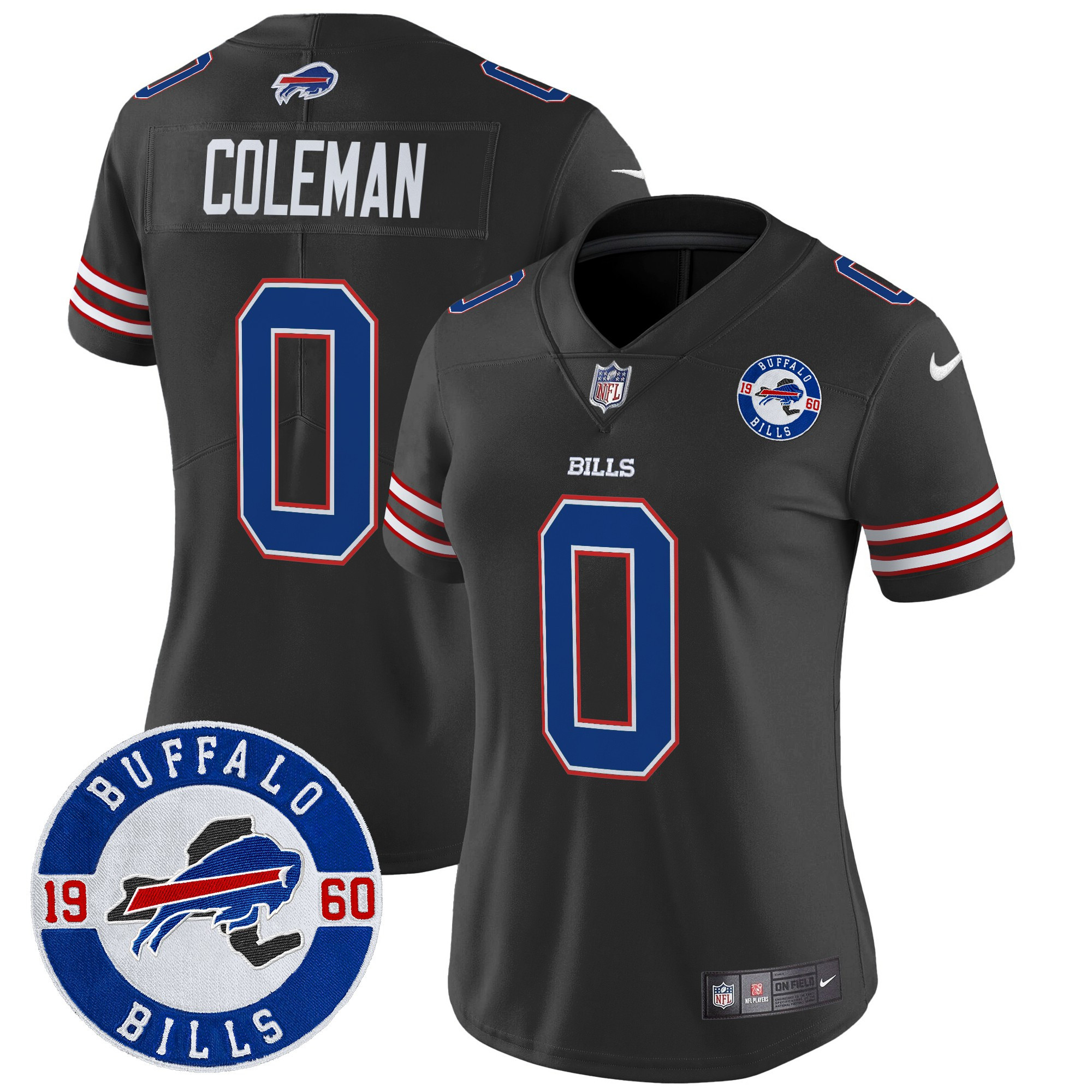 Keon Coleman Women's Buffalo Bills 2024 Vapor Limited Black Jersey - All Stitched
