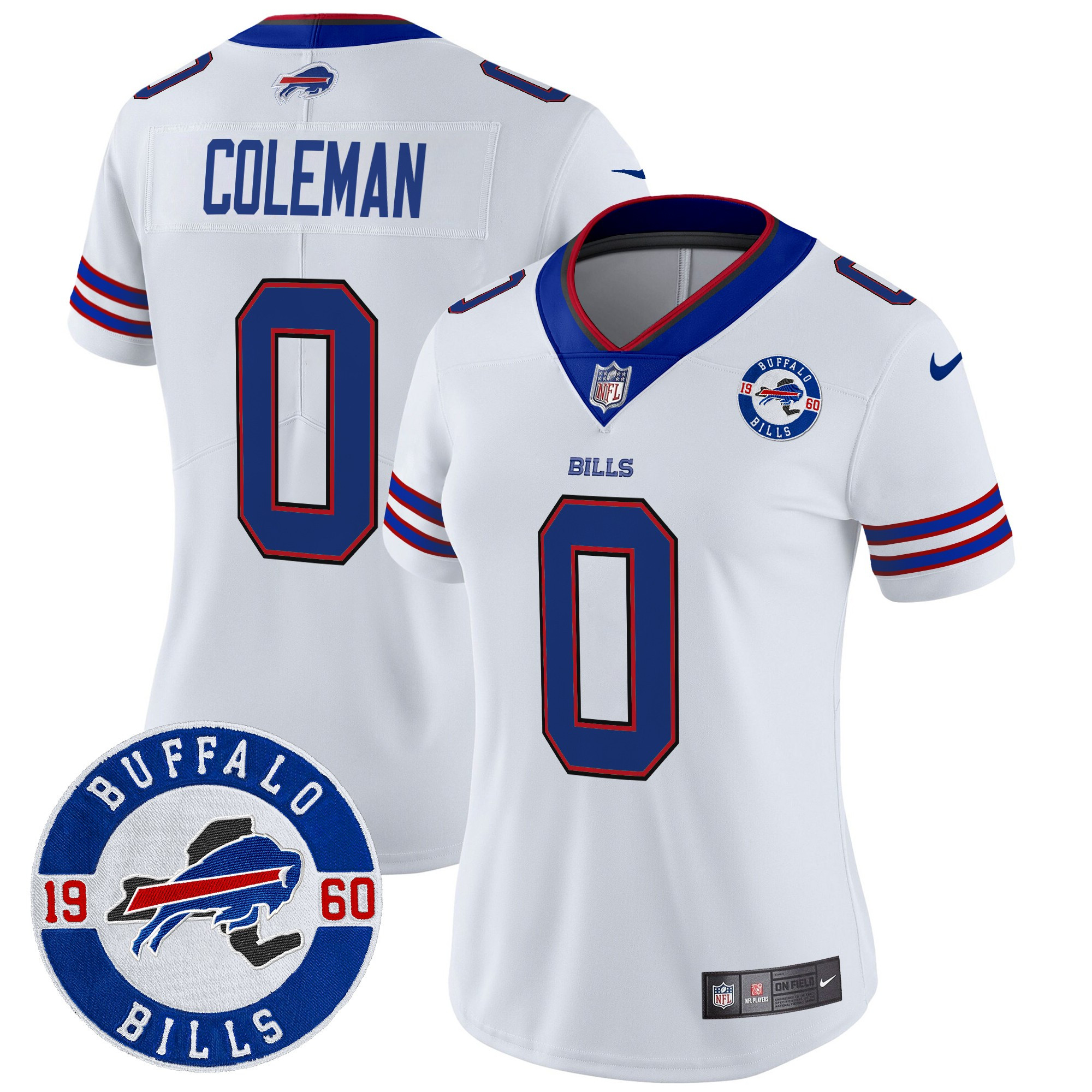 Keon Coleman Women's Buffalo Bills 2024 Vapor Limited White Jersey - All Stitched