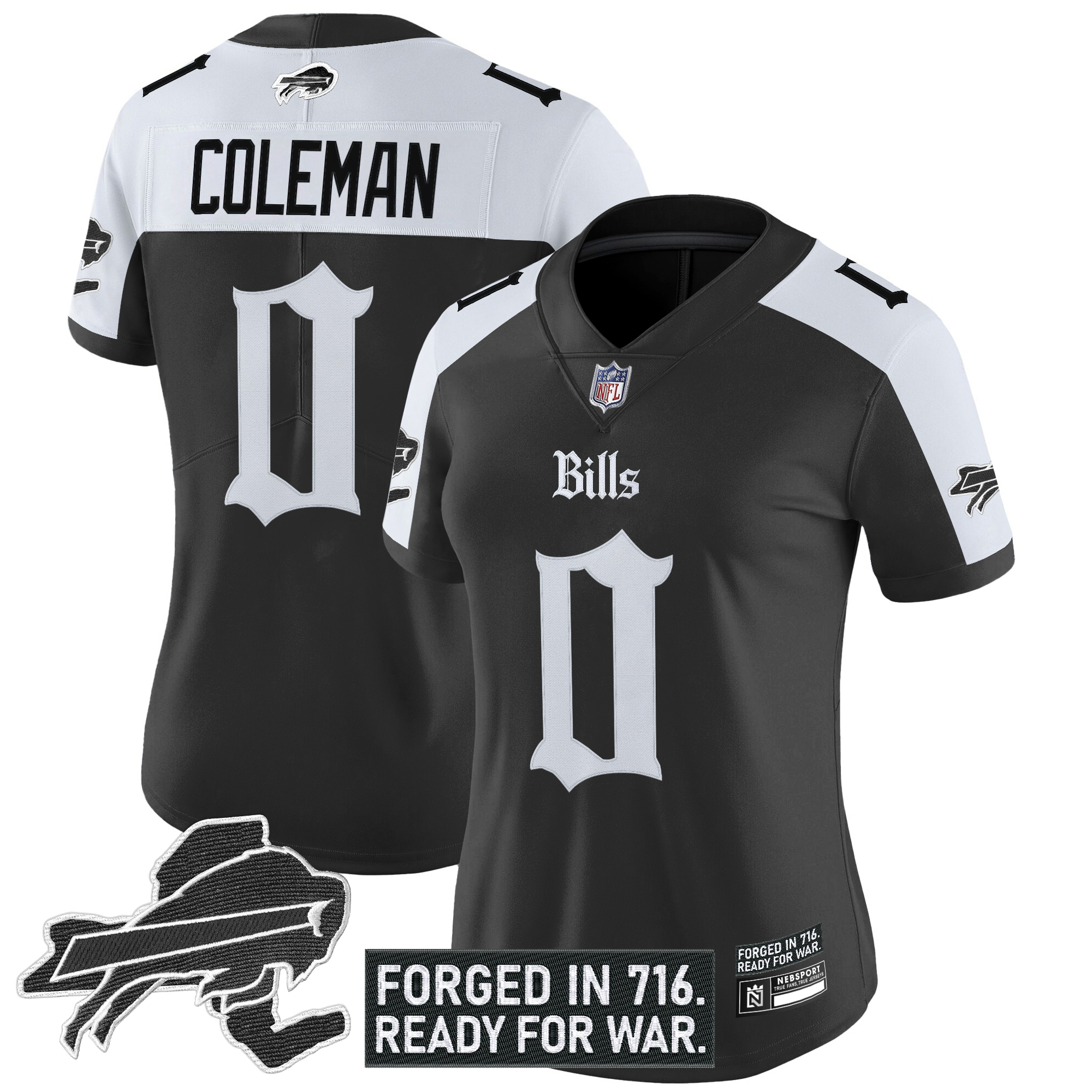 Keon Coleman Women's Buffalo Bills 'Gothic Cold Front Edition' Vapor Limited Alternate Jersey - All Stitched