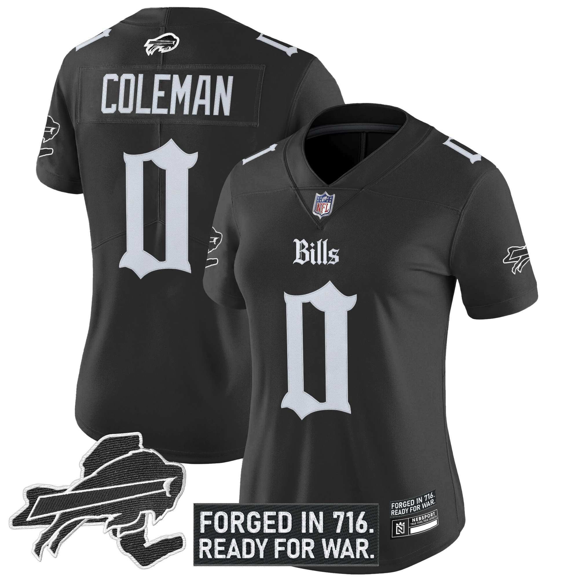 Keon Coleman Women's Buffalo Bills 'Gothic Cold Front Edition' Vapor Limited Black Jersey - All Stitched