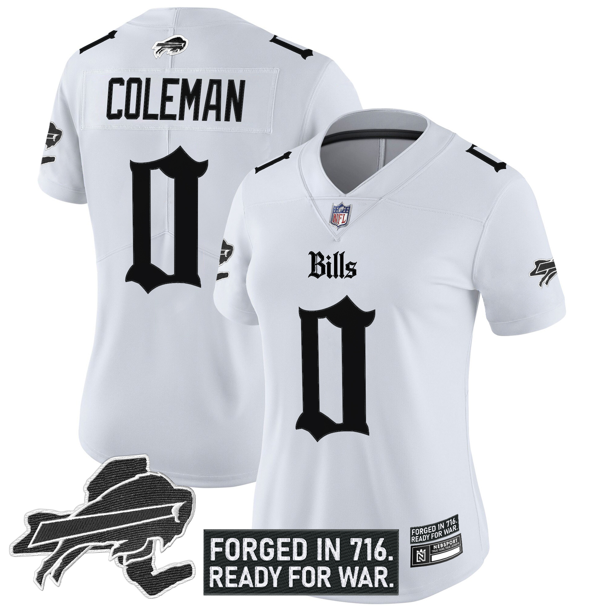 Keon Coleman Women's Buffalo Bills 'Gothic Cold Front Edition' Vapor Limited White Jersey - All Stitched