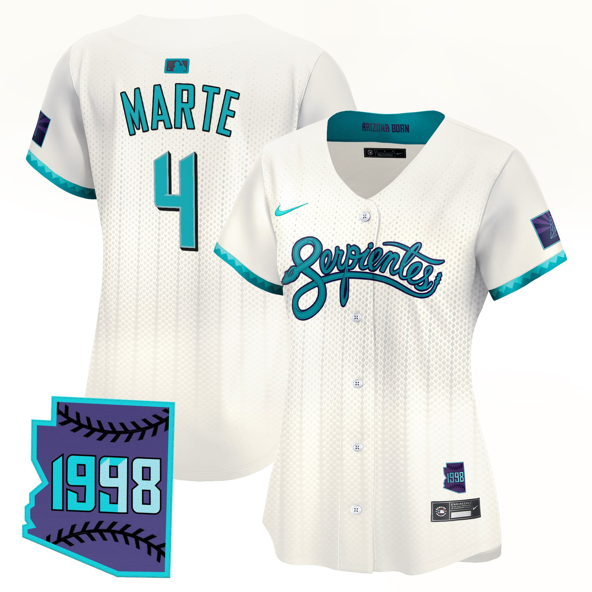 Ketel Marte Women's Arizona Diamondbacks 2025 City Connect Vapor Premier Limited Cream Jersey V2 - Stitched