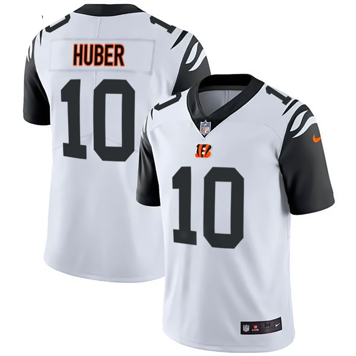 Kevin Huber Men's Cincinnati Bengals White Gold & Black Gold Color Rush Jersey - All Stitched