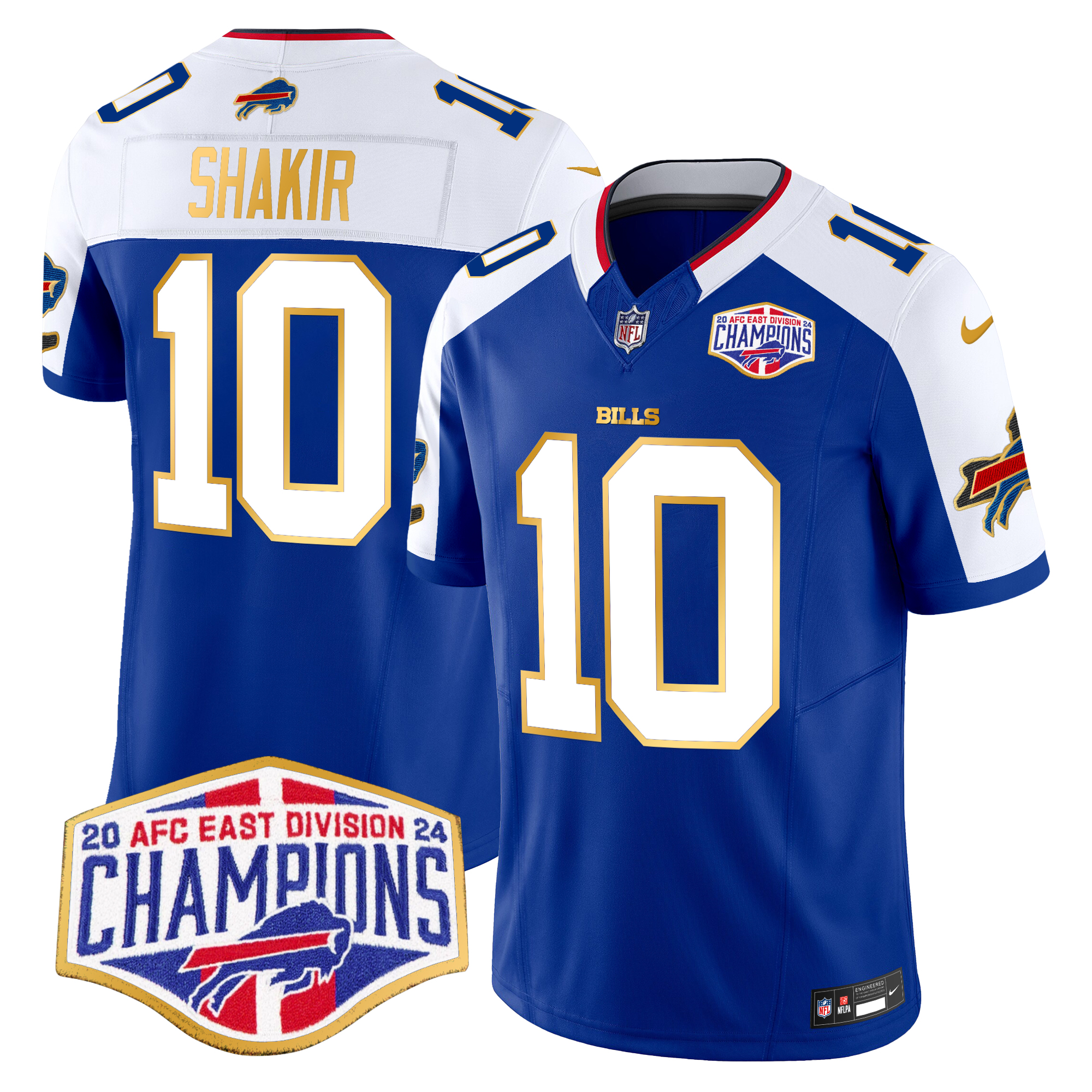 Khalil Shakir Men's Buffalo Bills 2024 AFC East Division Champions Gold Trim Vapor Limited Royal Alternate Jersey - All Stitched