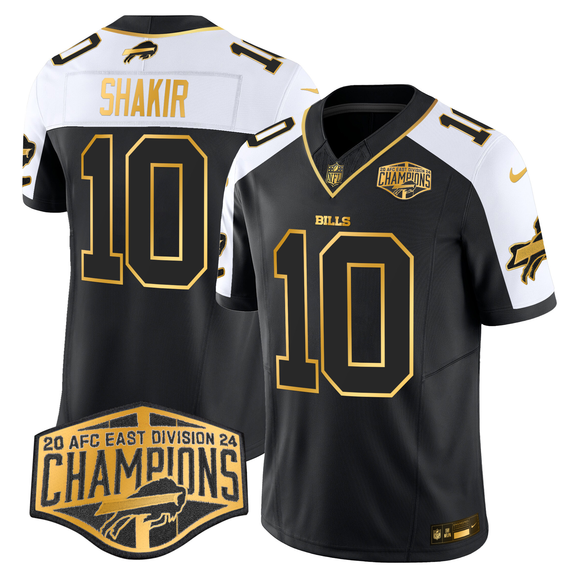 Khalil Shakir Men's Buffalo Bills 2024 AFC East Division Champions Gold Vapor Limited Alternate Jersey - All Stitched
