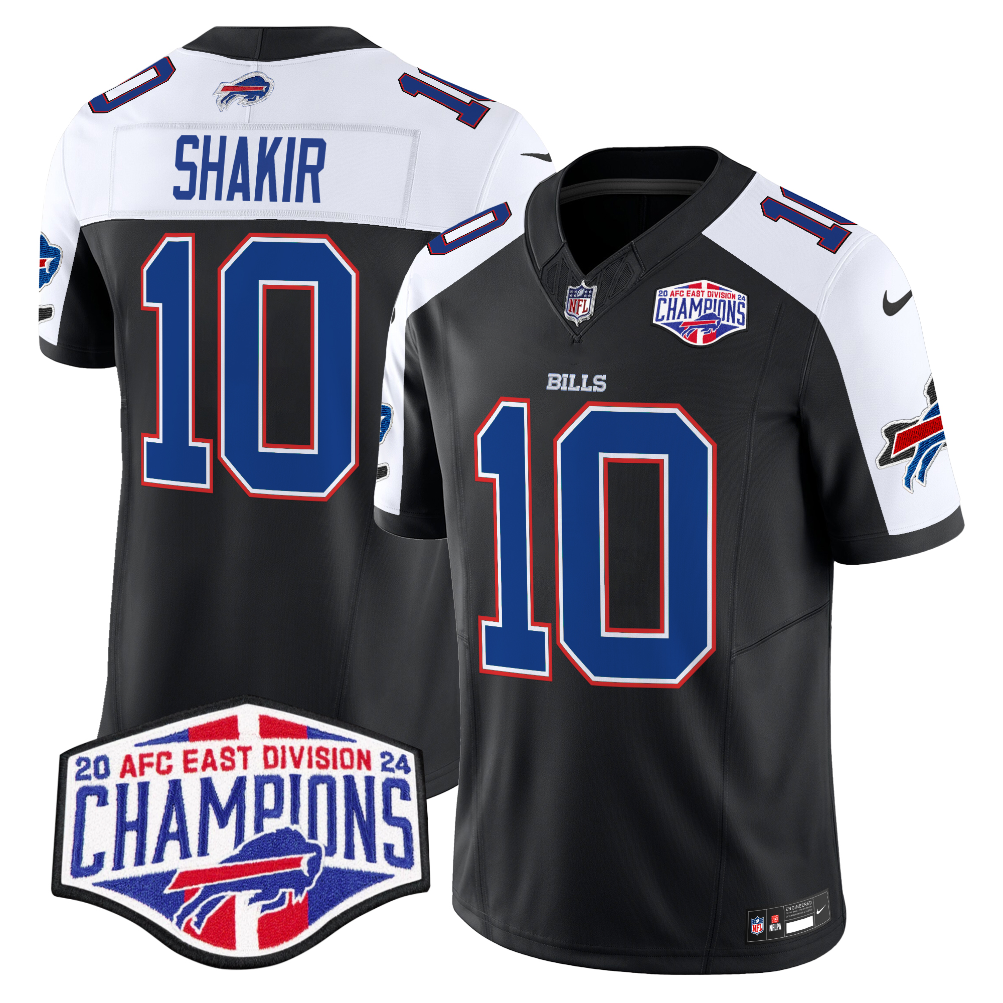 Khalil Shakir Men's Buffalo Bills 2024 AFC East Division Champions Vapor Limited Black Alternate Jersey - All Stitched