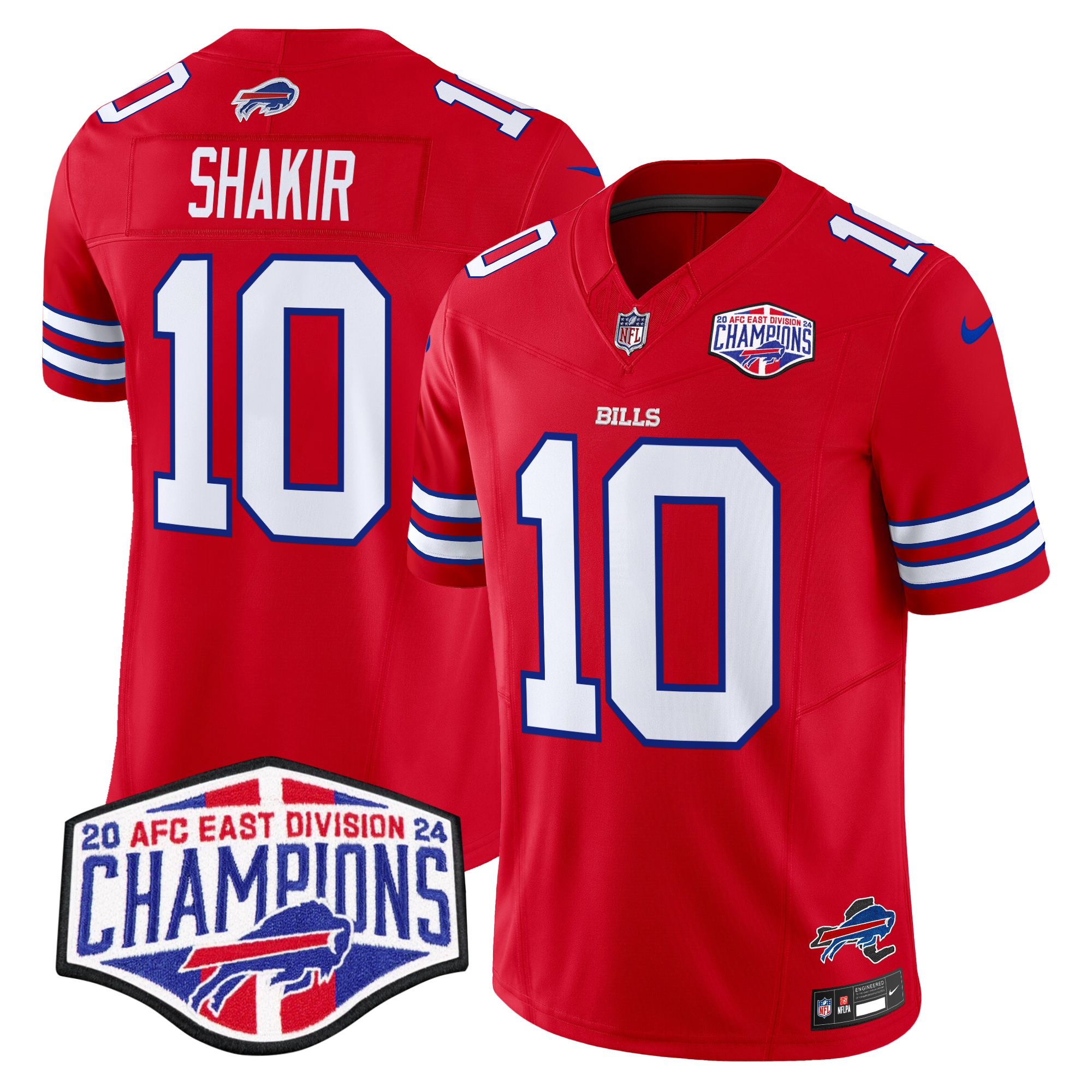Khalil Shakir Men's Buffalo Bills 2024 AFC East Division Champions Vapor Limited Red Jersey - All Stitched