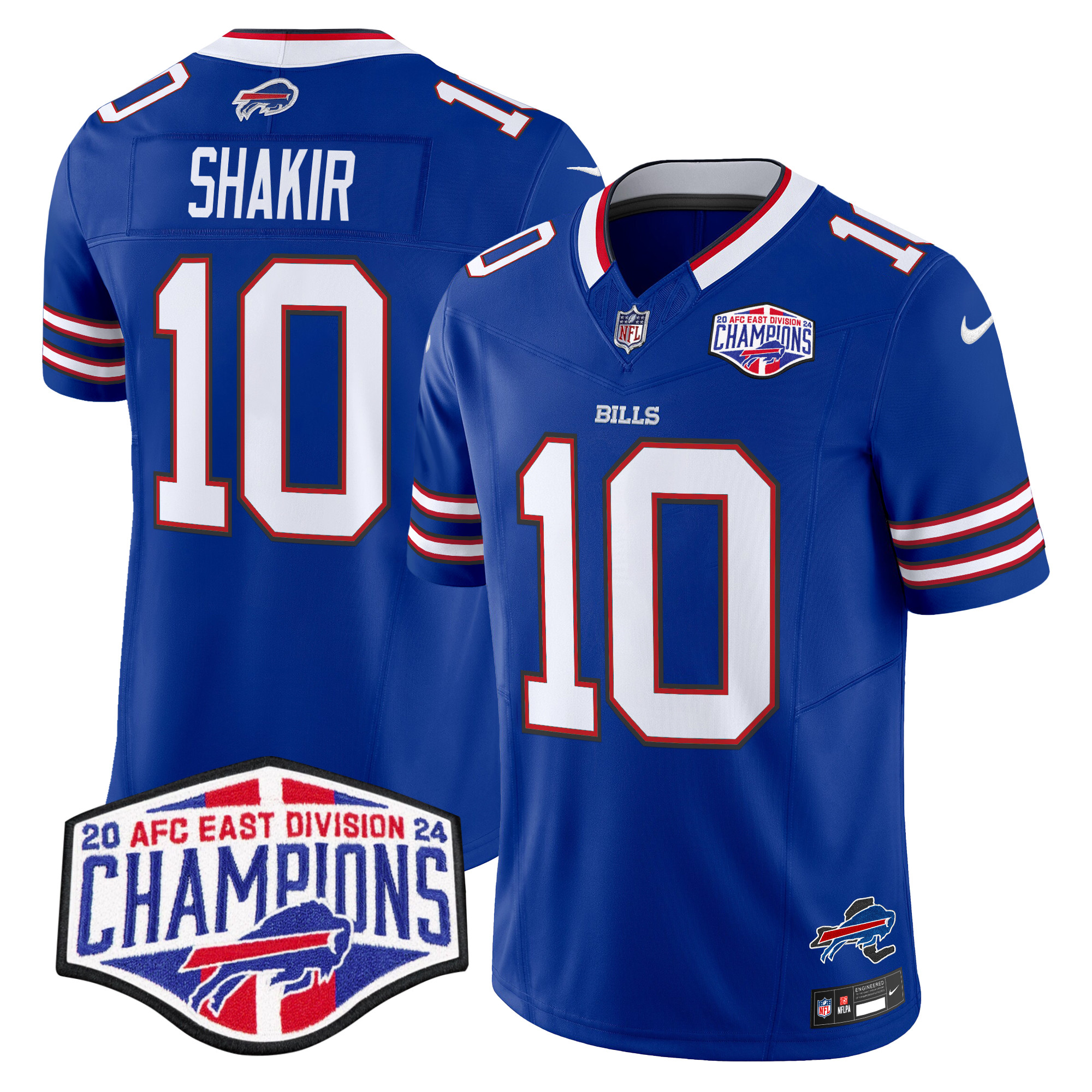 Khalil Shakir Men's Buffalo Bills 2024 AFC East Division Champions Vapor Limited Royal Jersey - All Stitched