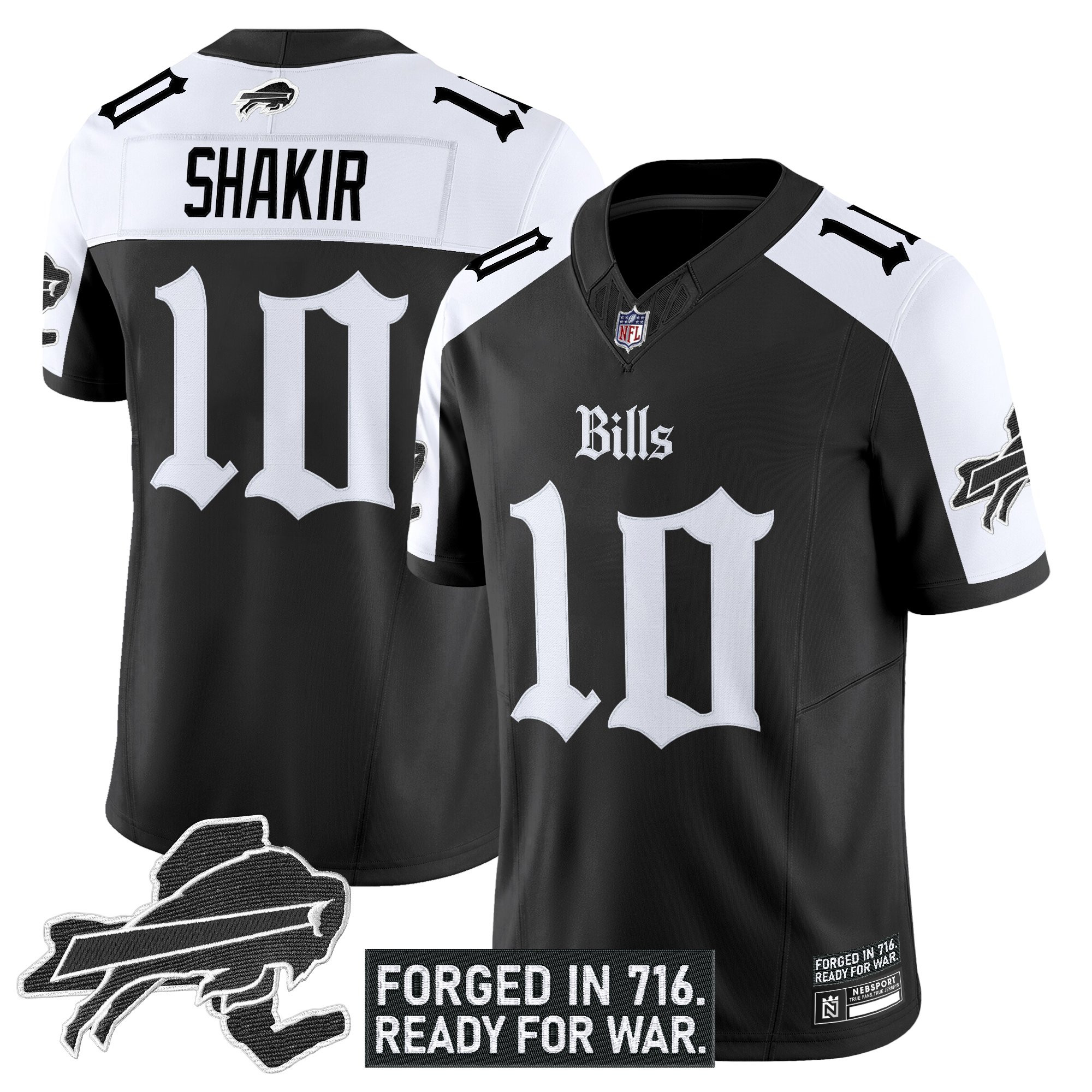 Khalil Shakir Men's Buffalo Bills 'Gothic Cold Front Edition' Vapor Limited Alternate Jersey - All Stitched