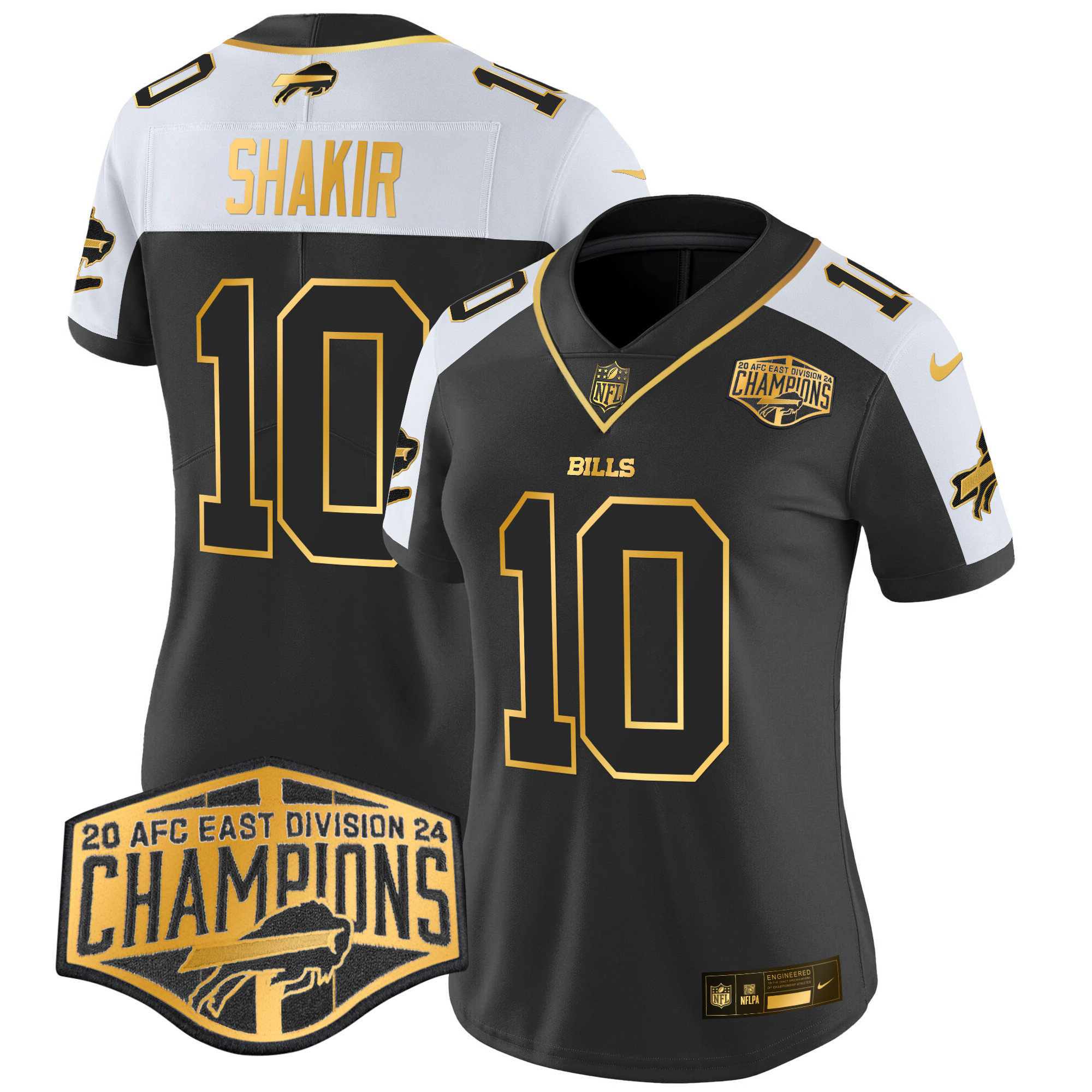 Khalil Shakir Women's Buffalo Bills 2024 AFC East Division Champions Gold Vapor Limited Alternate Jersey - All Stitched