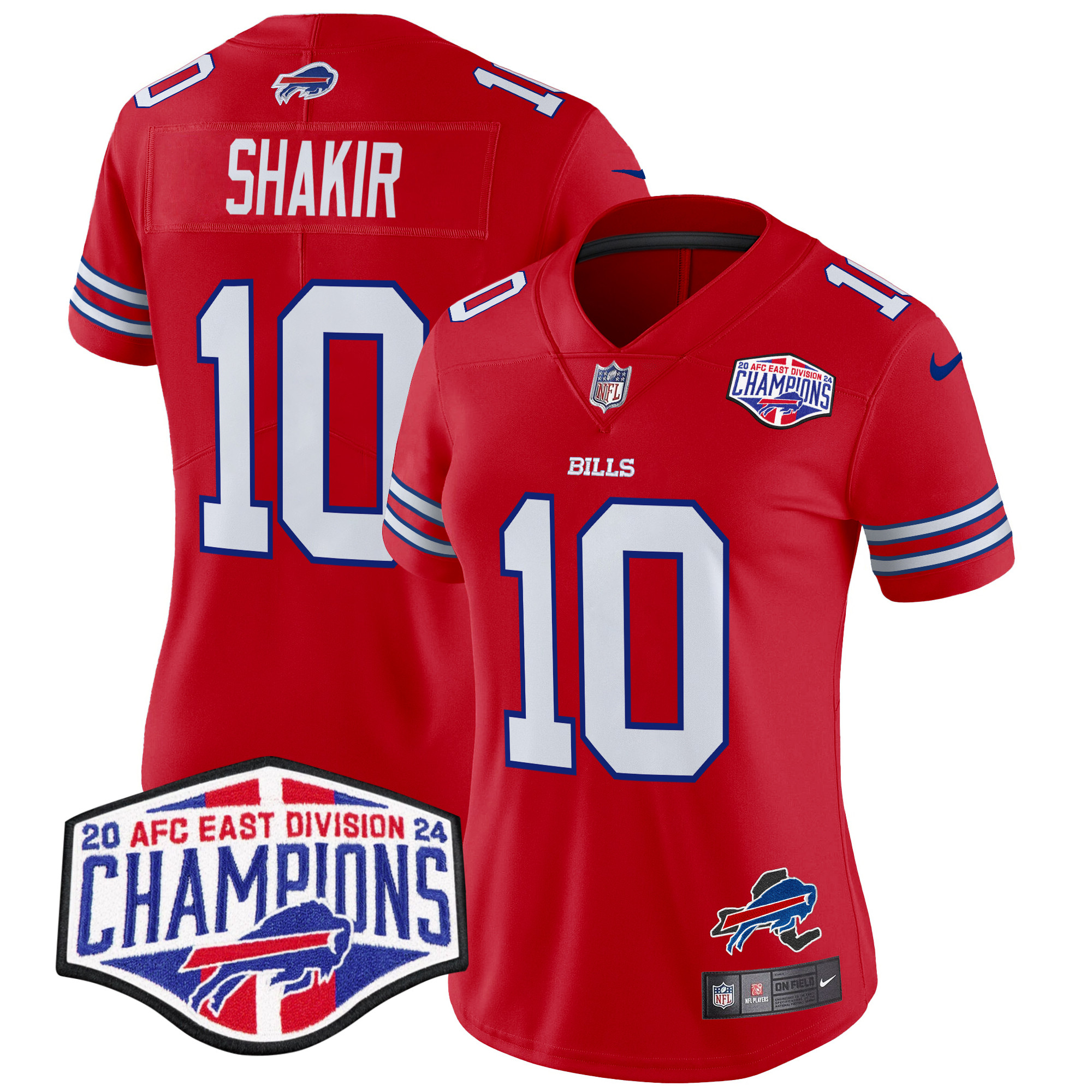 Khalil Shakir Women's Buffalo Bills 2024 AFC East Division Champions Vapor Limited Red Jersey - All Stitched