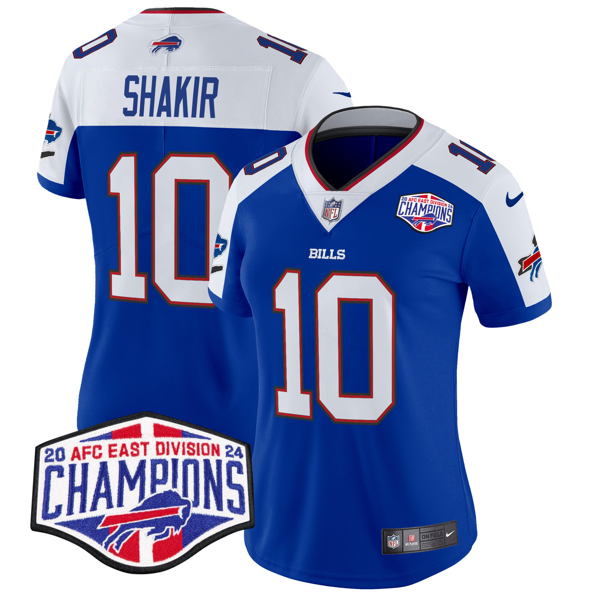 Khalil Shakir Women's Buffalo Bills 2024 AFC East Division Champions Vapor Limited Royal Alternate Jersey - All Stitched