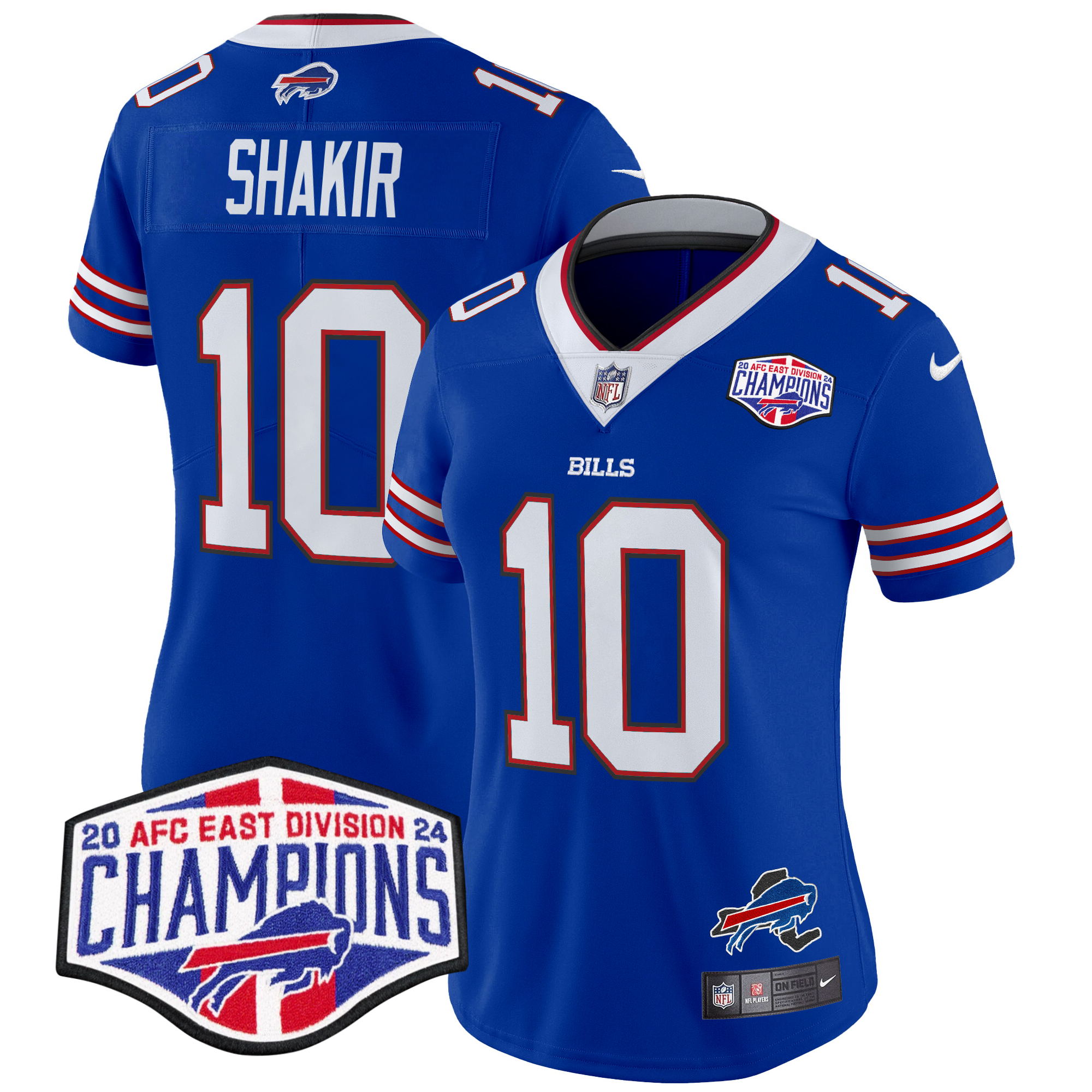Khalil Shakir Women's Buffalo Bills 2024 AFC East Division Champions Vapor Limited Royal Jersey - All Stitched
