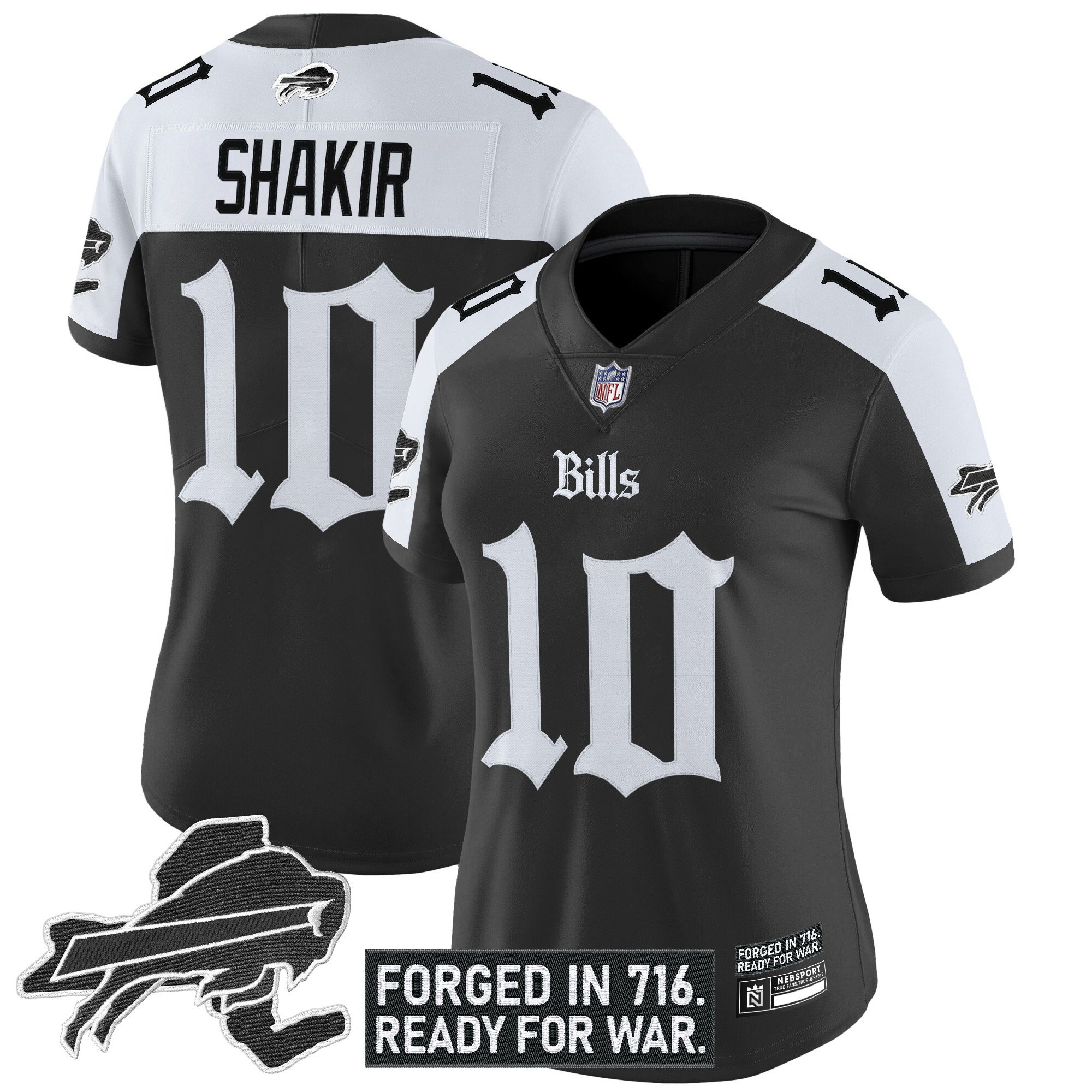 Khalil Shakir Women's Buffalo Bills 'Gothic Cold Front Edition' Vapor Limited Alternate Jersey - All Stitched