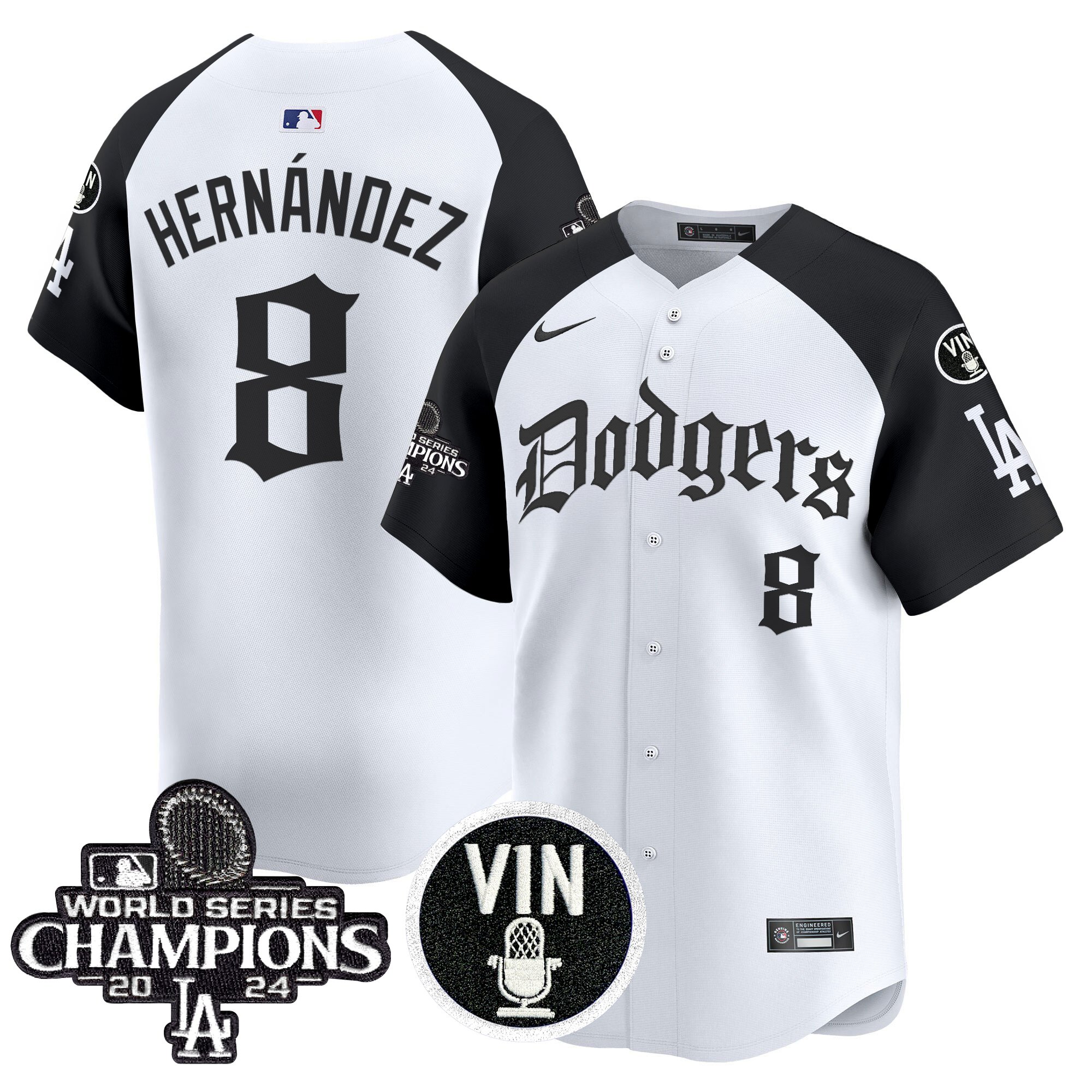 Kike Hernandez Men's Los Angeles Dodgers 2025 LA Gothic Style Vapor Premier Limited Alternate Jersey V2 - All Stitched
