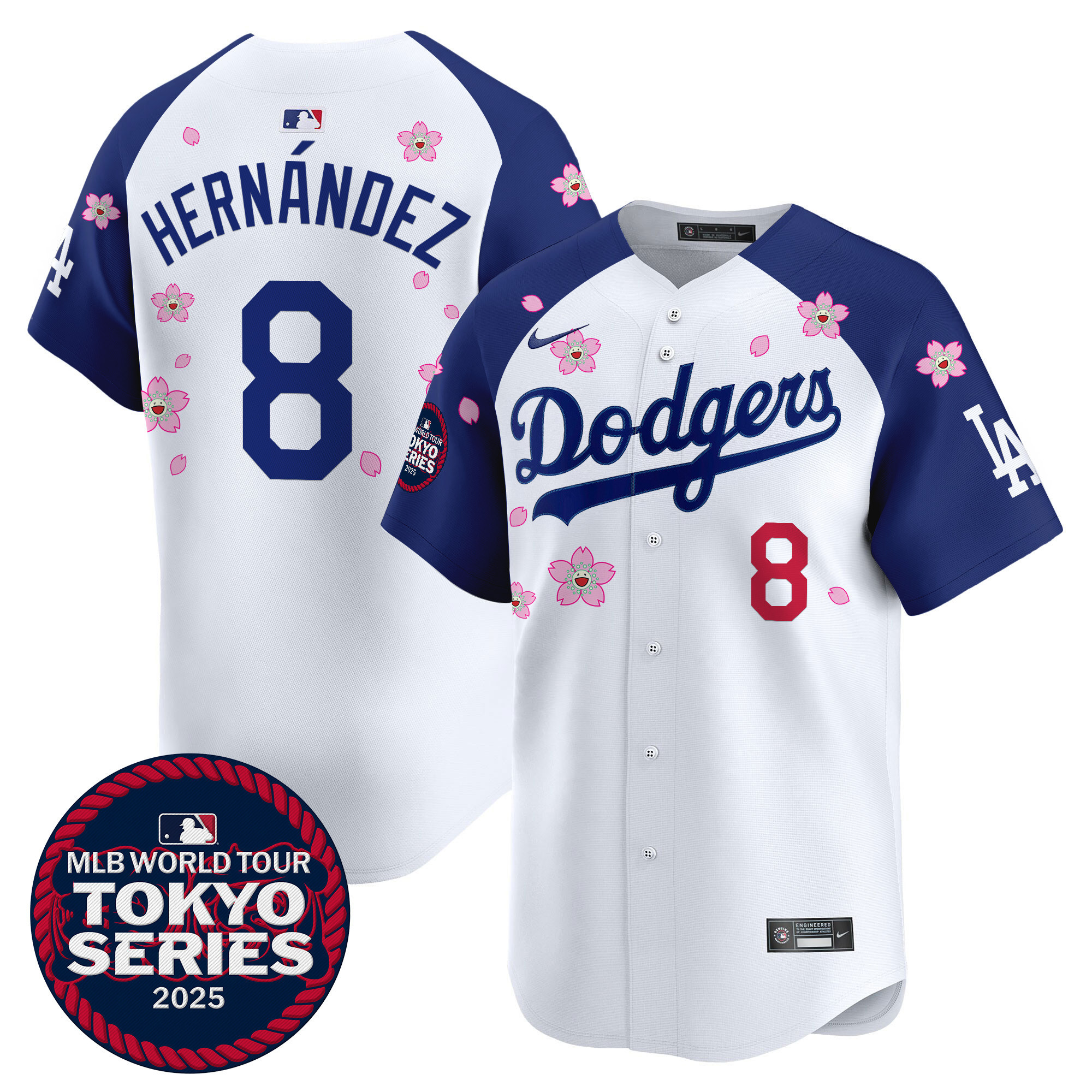 Kike Hernandez Men's Los Angeles Dodgers Tokyo Series 2025 Vapor Premier Limited Alternate Jersey V2 - Stitched