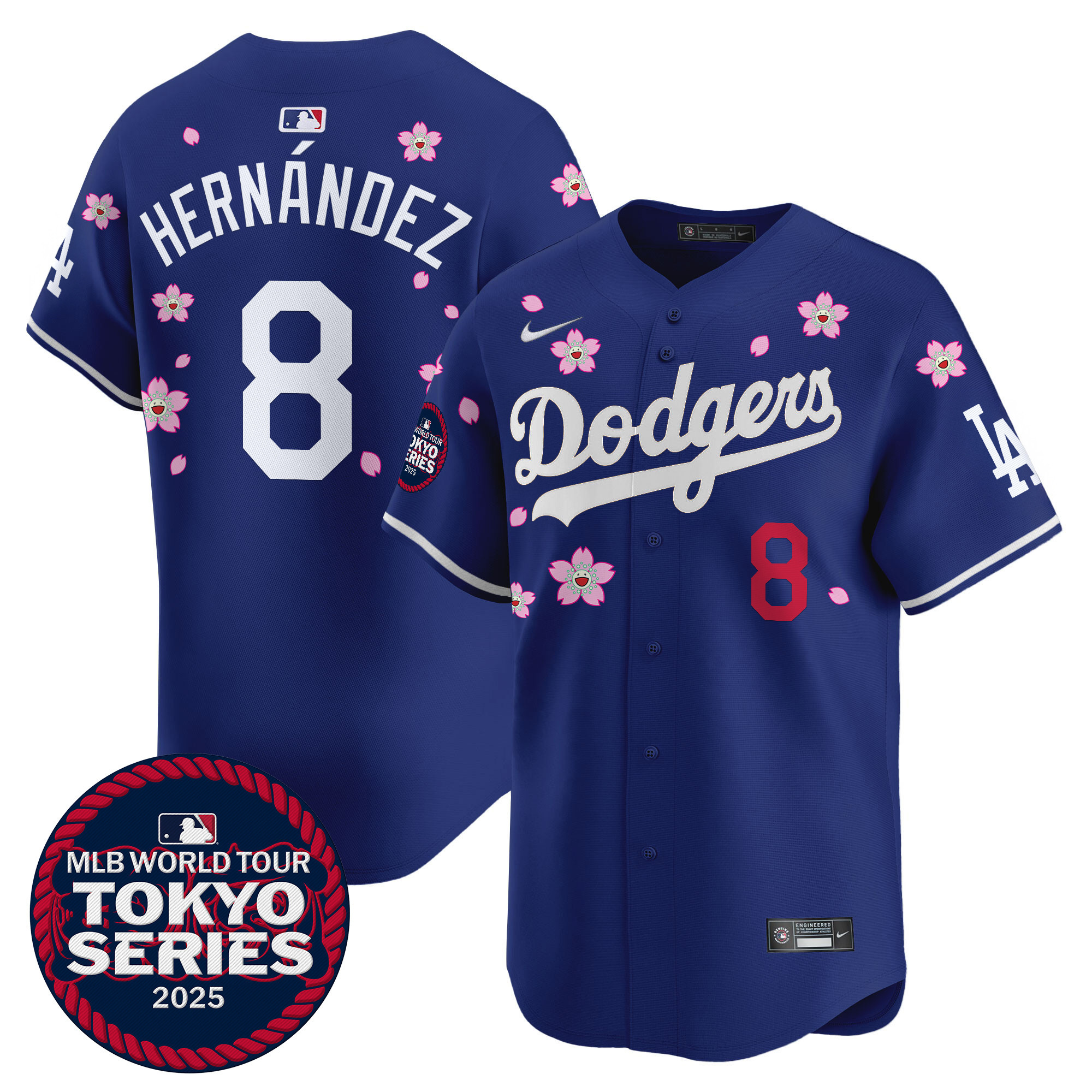 Kike Hernandez Men's Los Angeles Dodgers Tokyo Series 2025 Vapor Premier Limited Royal Jersey V2 - Stitched