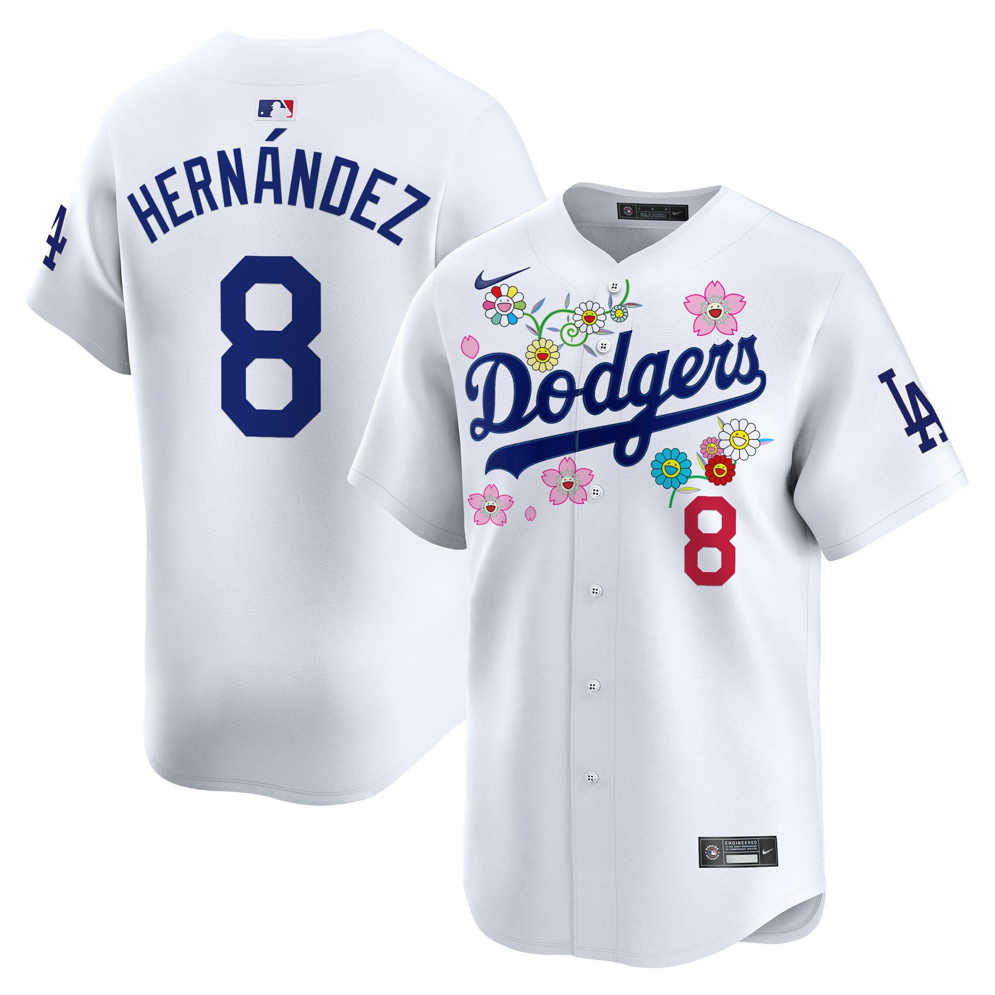 Kike Hernandez Men's Los Angeles Dodgers x Takashi Murakami 2025 Vapor Premier Limited White Jersey - Stitched