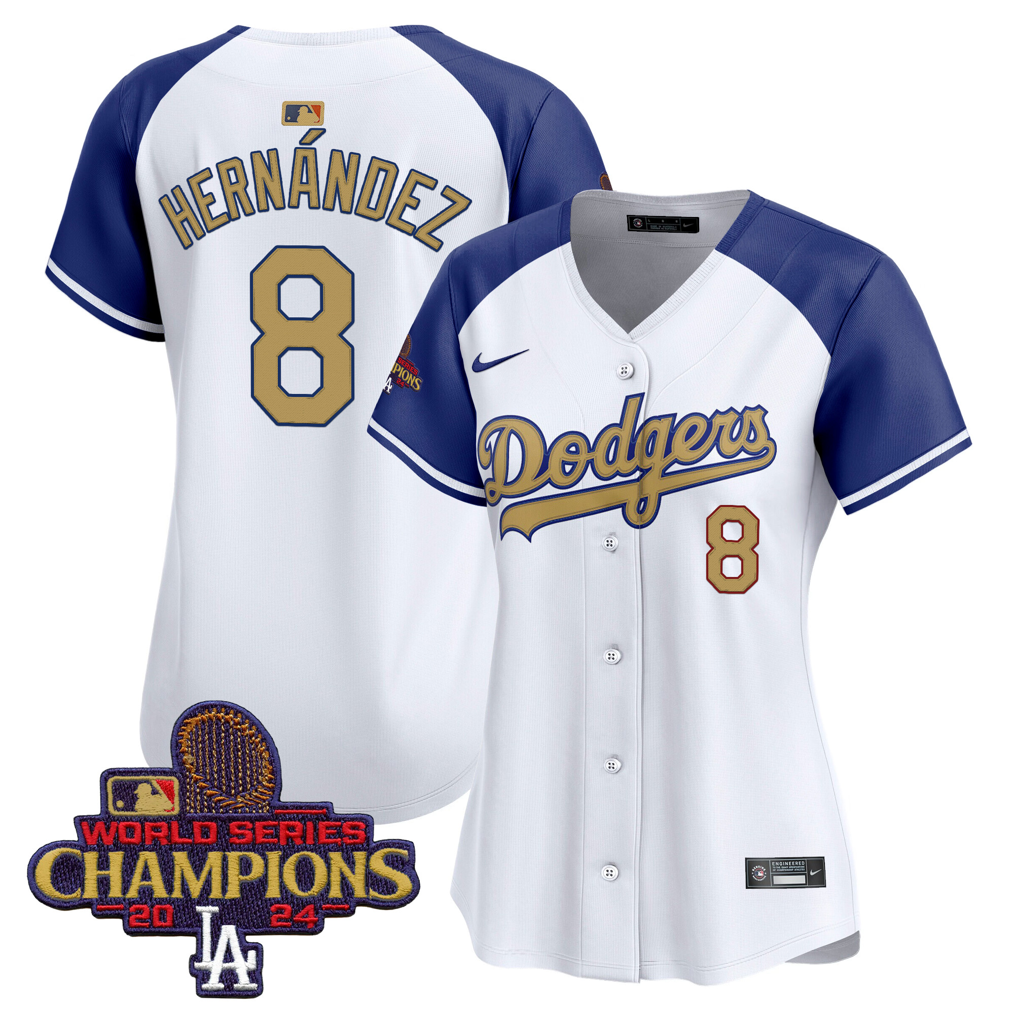 Kike Hernandez Women's Los Angeles Dodgers 2025 Gold Vapor Premier Limited Alternate Jersey - All Stitched