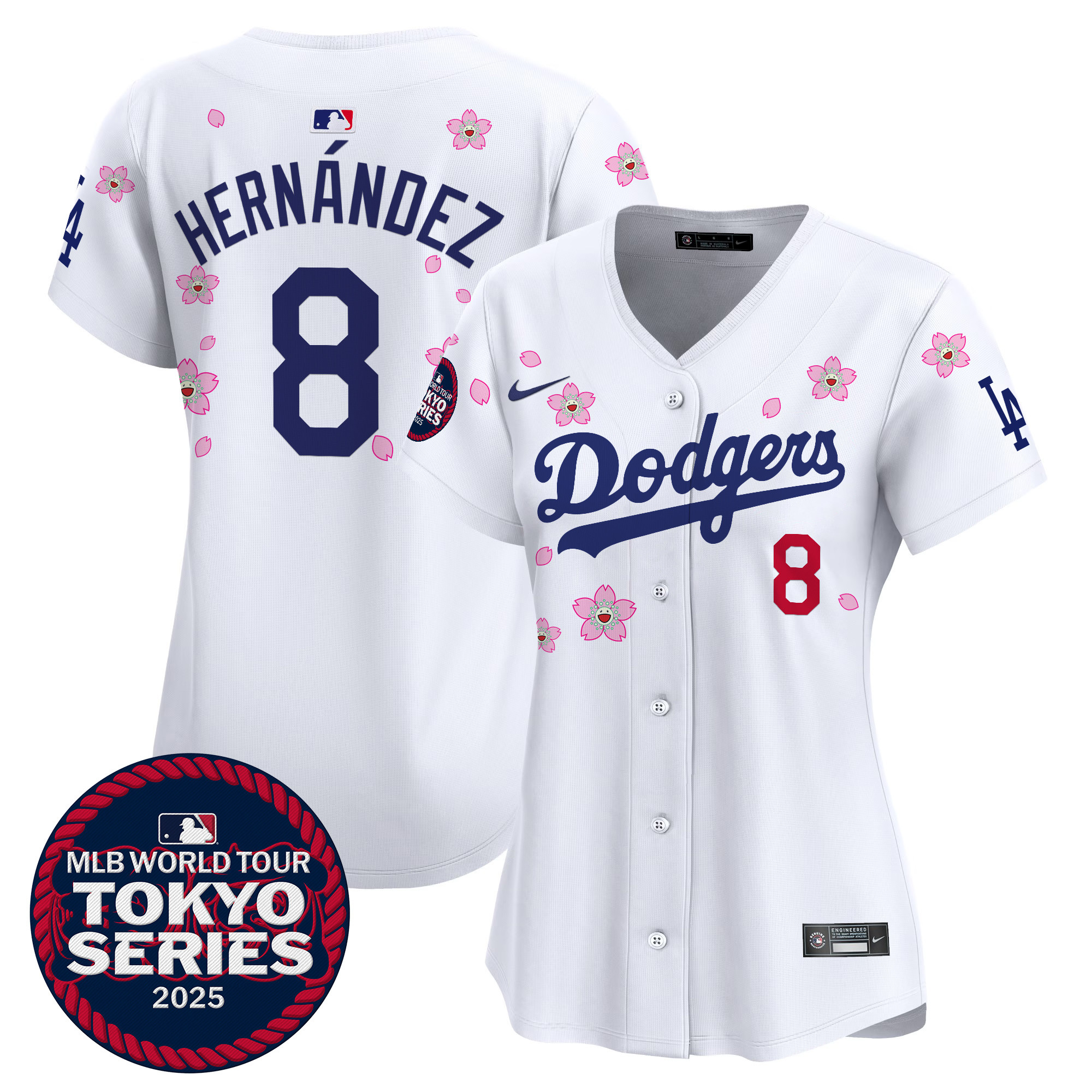 Kike Hernandez Women's Los Angeles Dodgers Tokyo Series 2025 Vapor Premier Limited White Jersey - Stitched