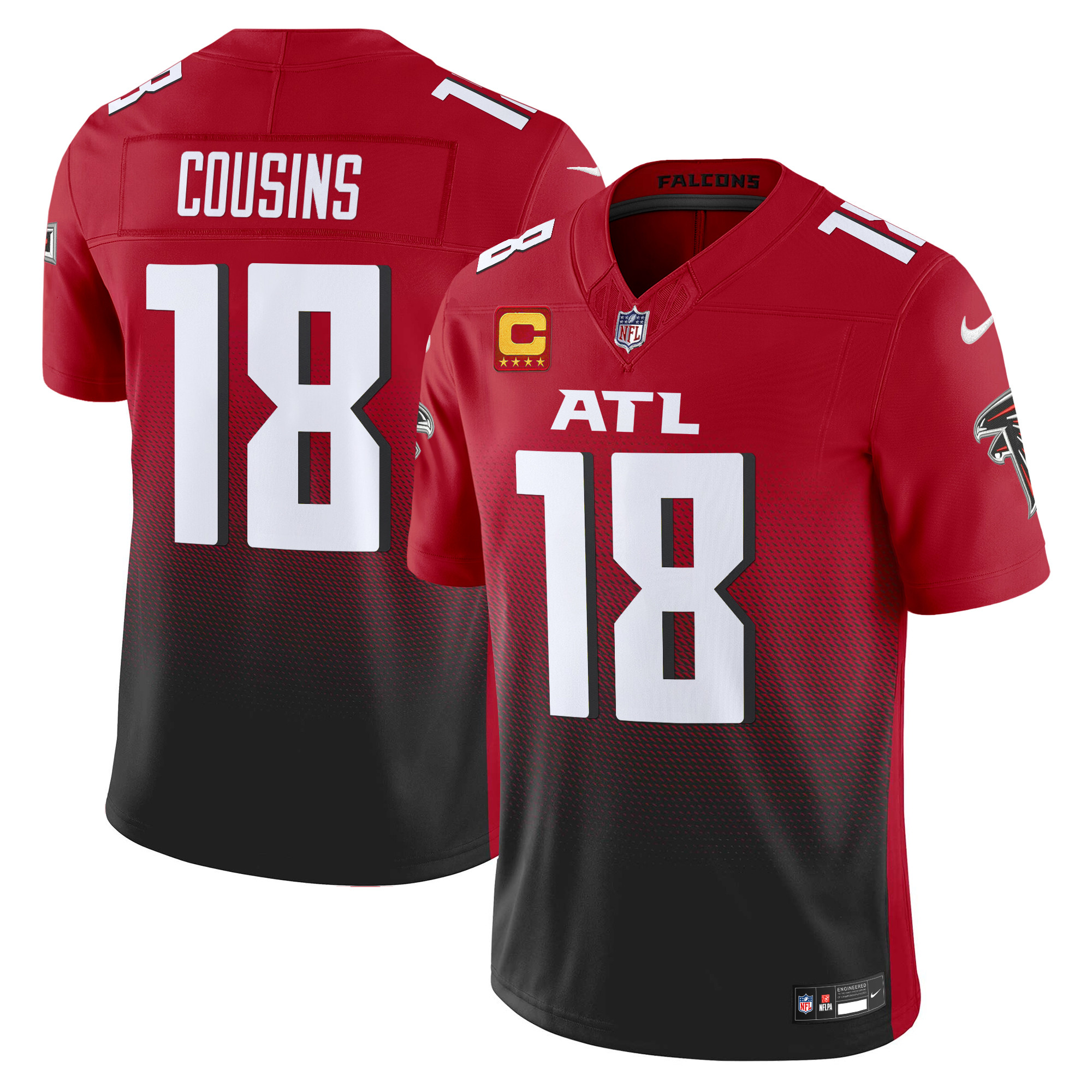 Kirk Cousins Men's Atlanta Falcons 2024 Vapor Limited Red Jersey - All Stitched