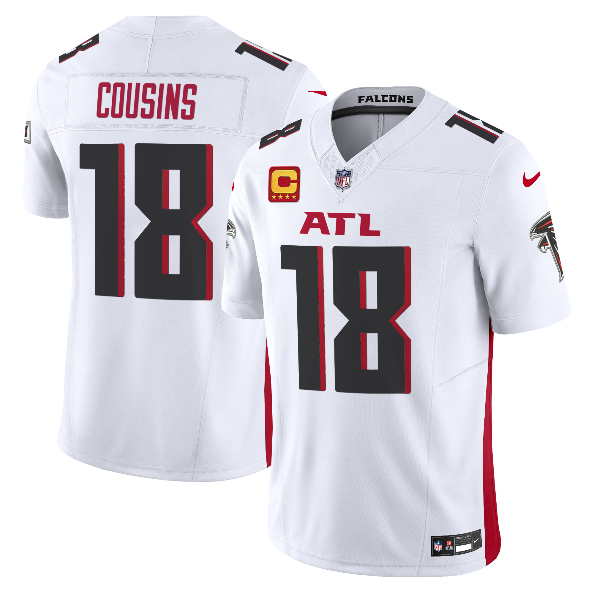 Kirk Cousins Men's Atlanta Falcons 2024 Vapor Limited White Jersey - All Stitched