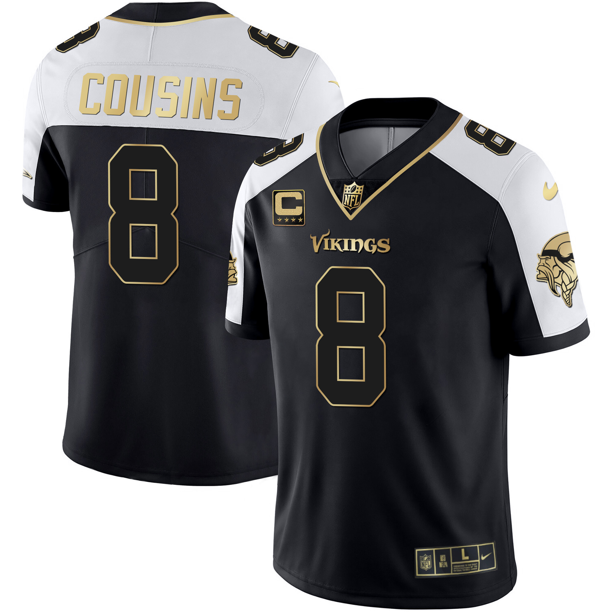 Kirk Cousins Men's Minnesota Vikings Gold & Purple Alternate Jersey - All Stitched