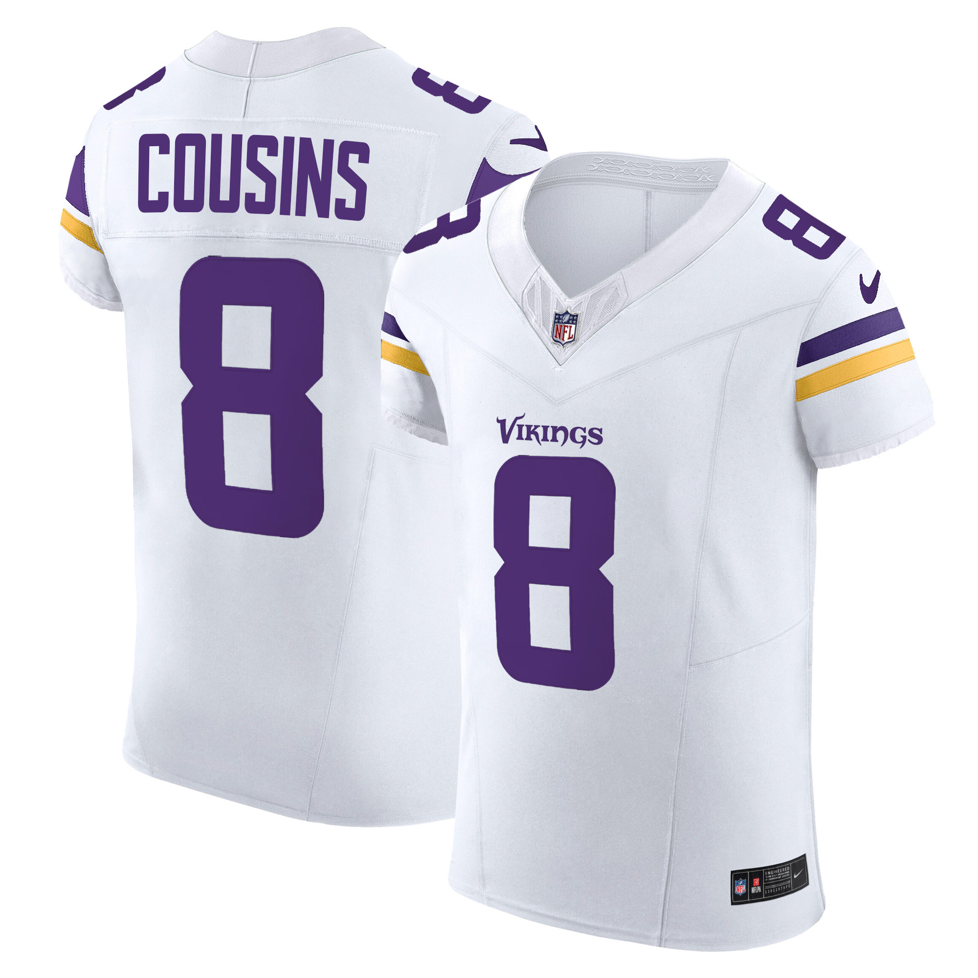 Kirk Cousins Men's Minnesota Vikings Vapor Elite White Jersey - All Stitched