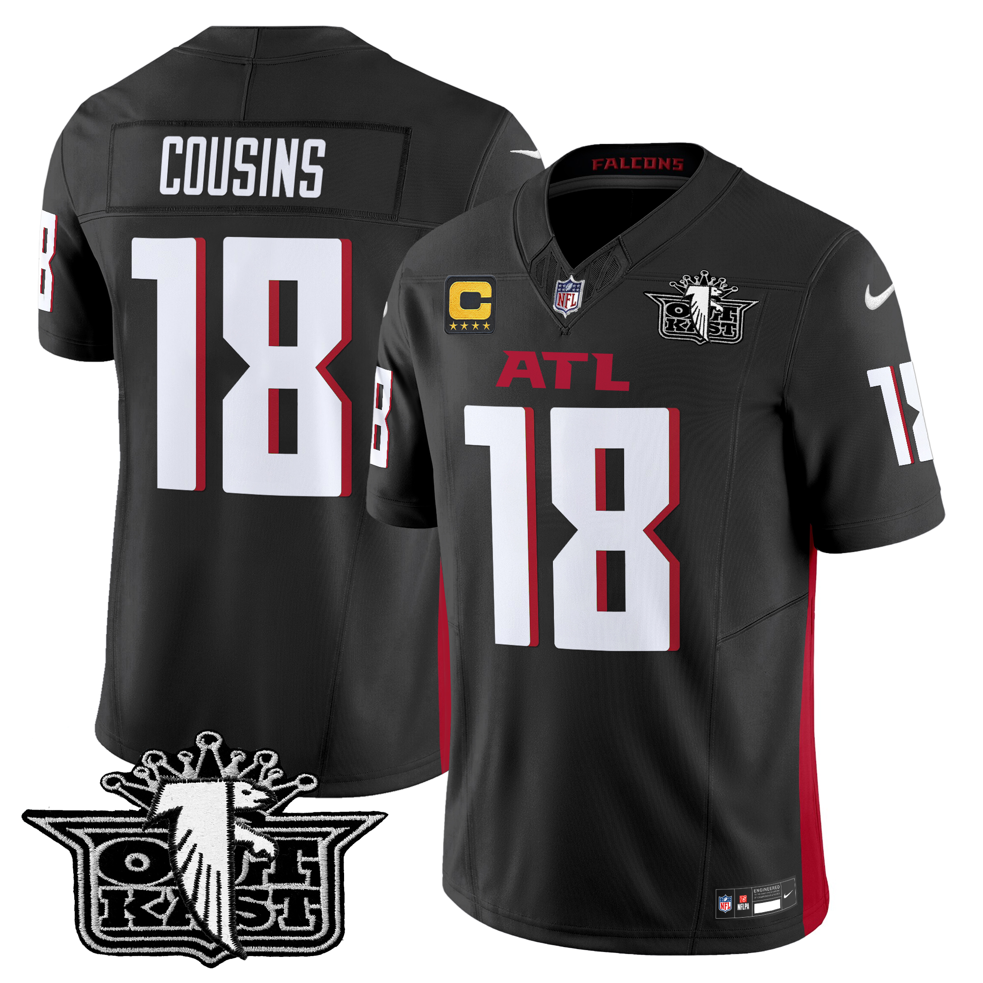 Kirk Cousins Men's Outkast x Atlanta Falcons 2024 Vapor Limited Black Jersey - All Stitched