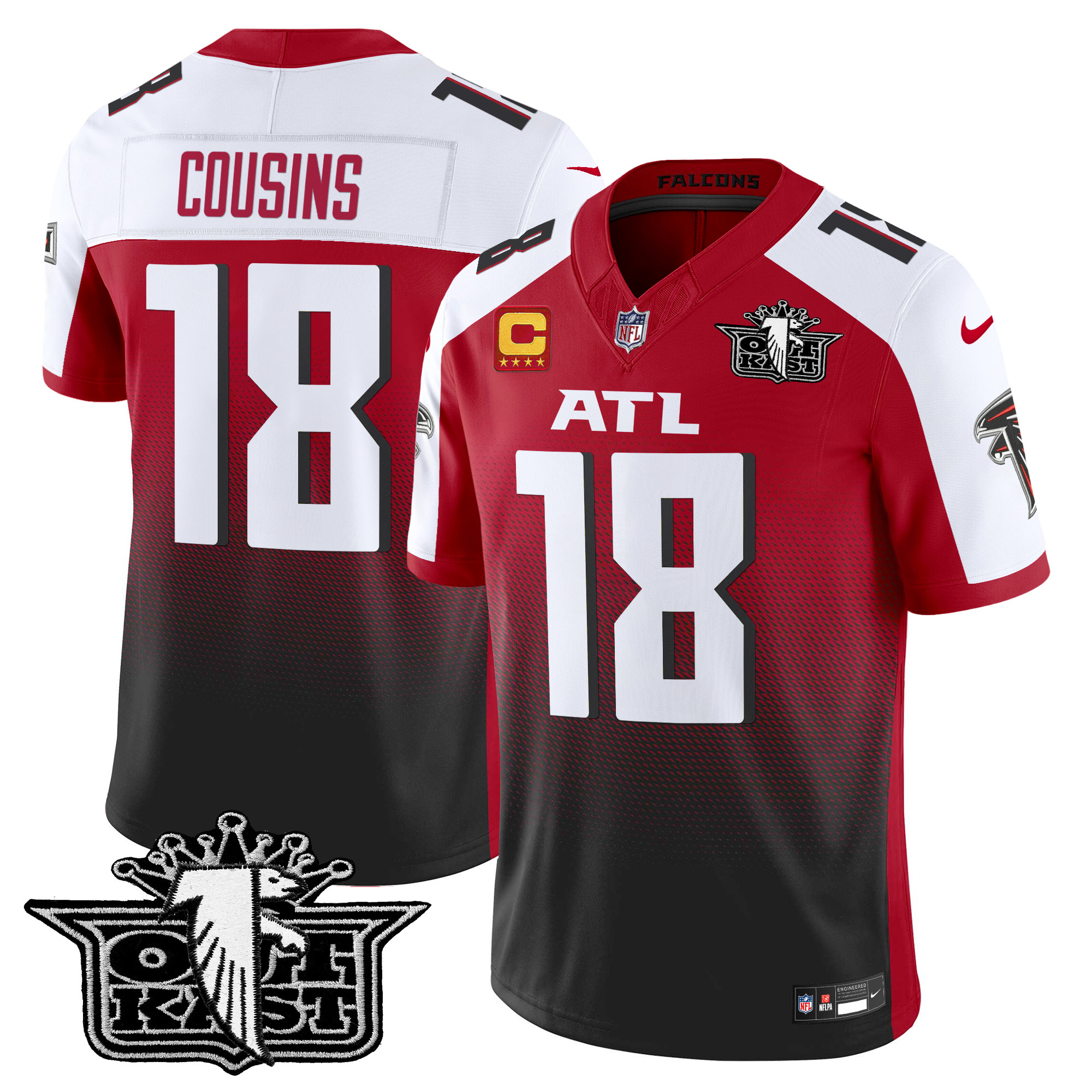Kirk Cousins Men's Outkast x Atlanta Falcons 2024 Vapor Limited Red Alternate Jersey - All Stitched