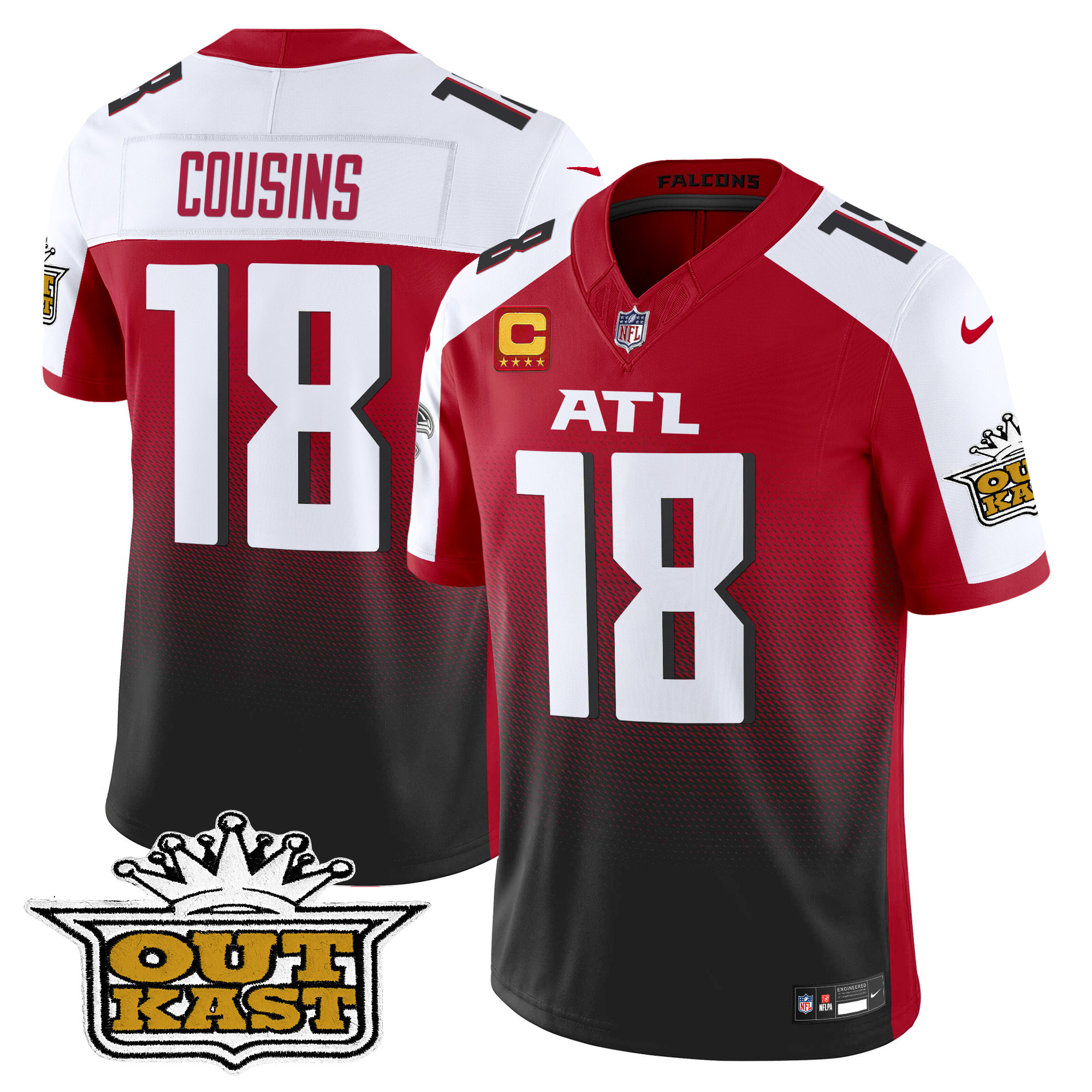 Kirk Cousins Men's Outkast x Atlanta Falcons 2024 Vapor Limited Red Alternate Jersey - All Stitched