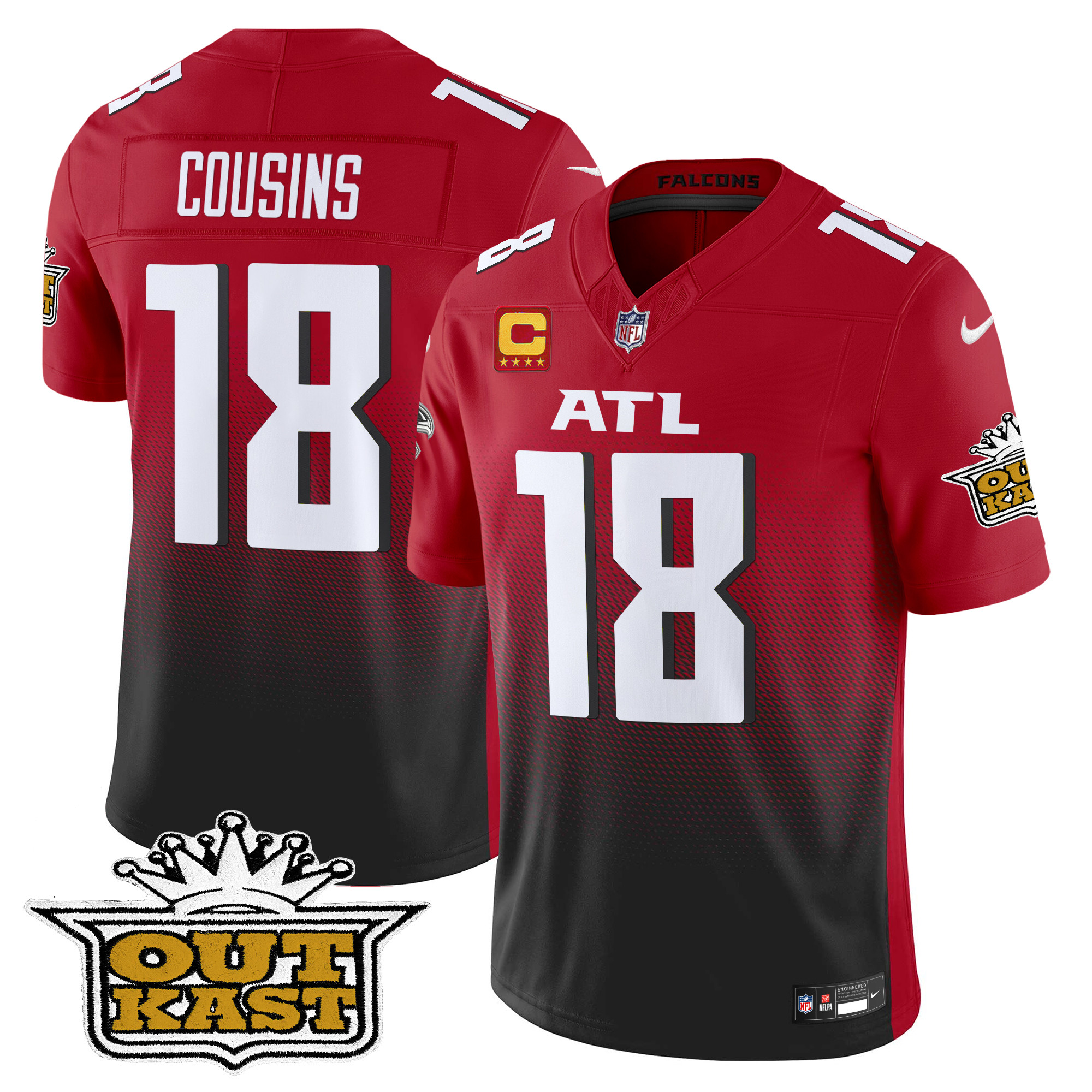 Kirk Cousins Men's Outkast x Atlanta Falcons 2024 Vapor Limited Red Jersey - All Stitched