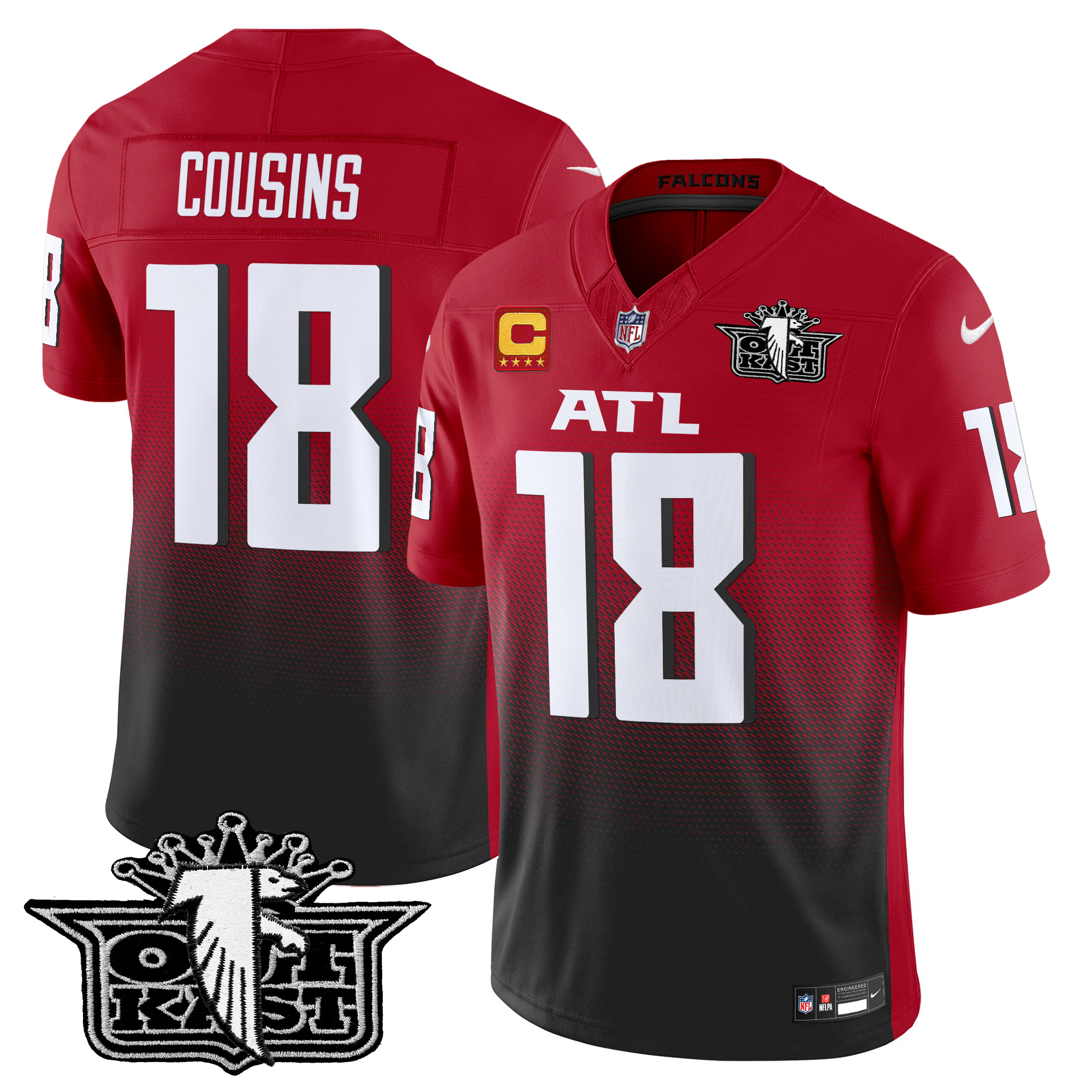 Kirk Cousins Men's Outkast x Atlanta Falcons 2024 Vapor Limited Red Jersey - All Stitched