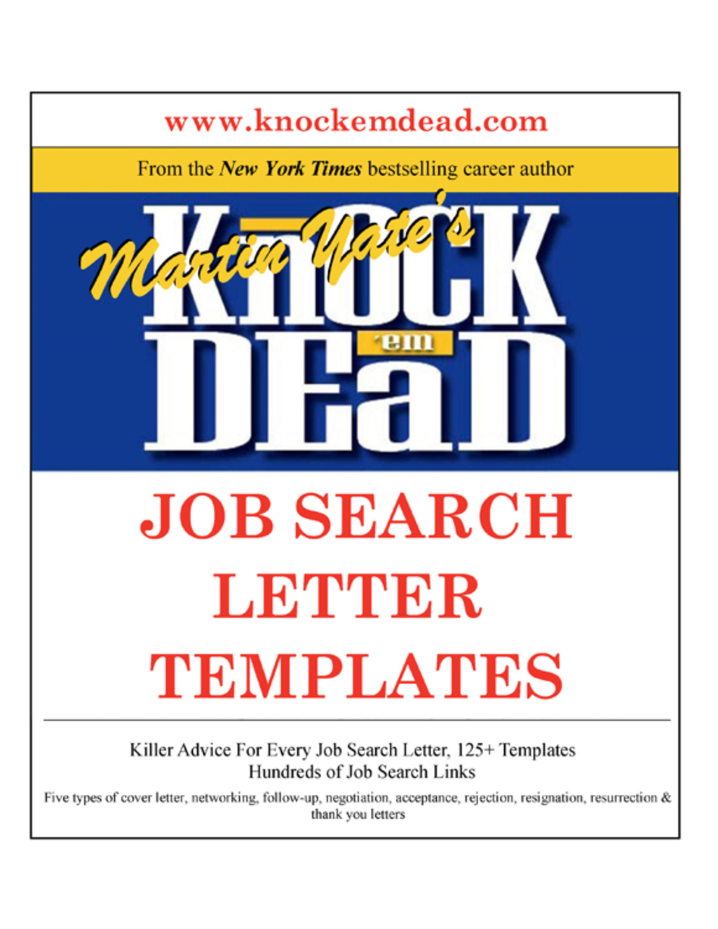 Knock Em Dead Job Search Letter Templates - (PDF/EPUB Version)