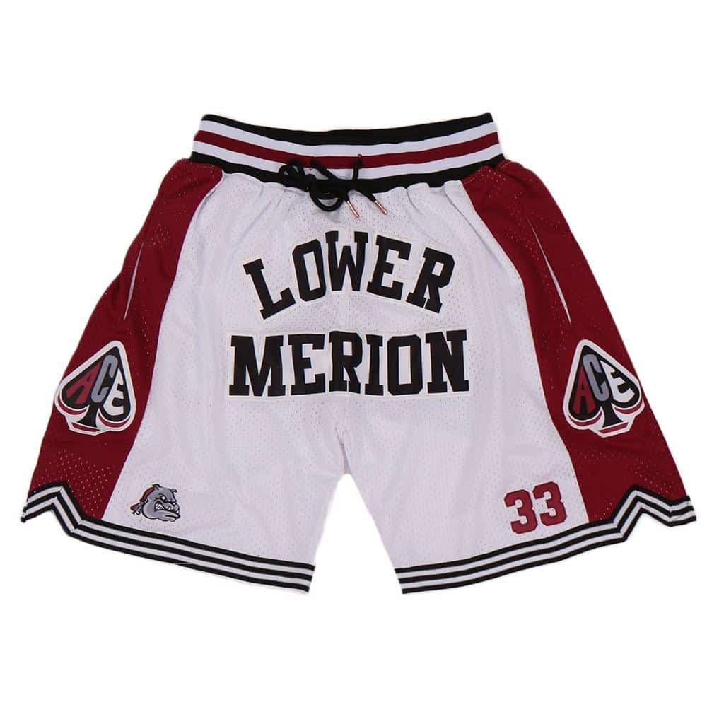 Kobe Bryant 33 Lower Merion White Shorts - Basketball Shorts Store