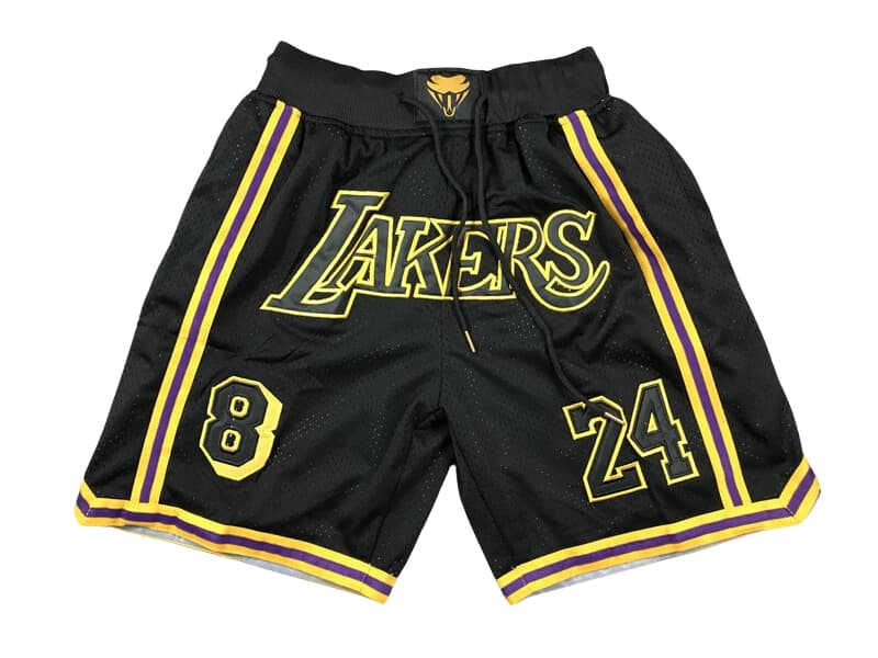 Kobe Bryant 8 24 Los Angeles Lakers Black Shorts - Basketball Shorts Store