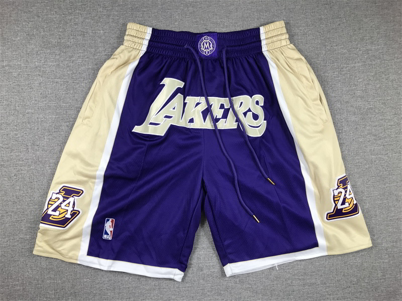 Kobe Bryant Los Angeles Lakers Hardwood Classic 1996-2016 Hall Of Fame Purple Shorts - Basketball Shorts Store